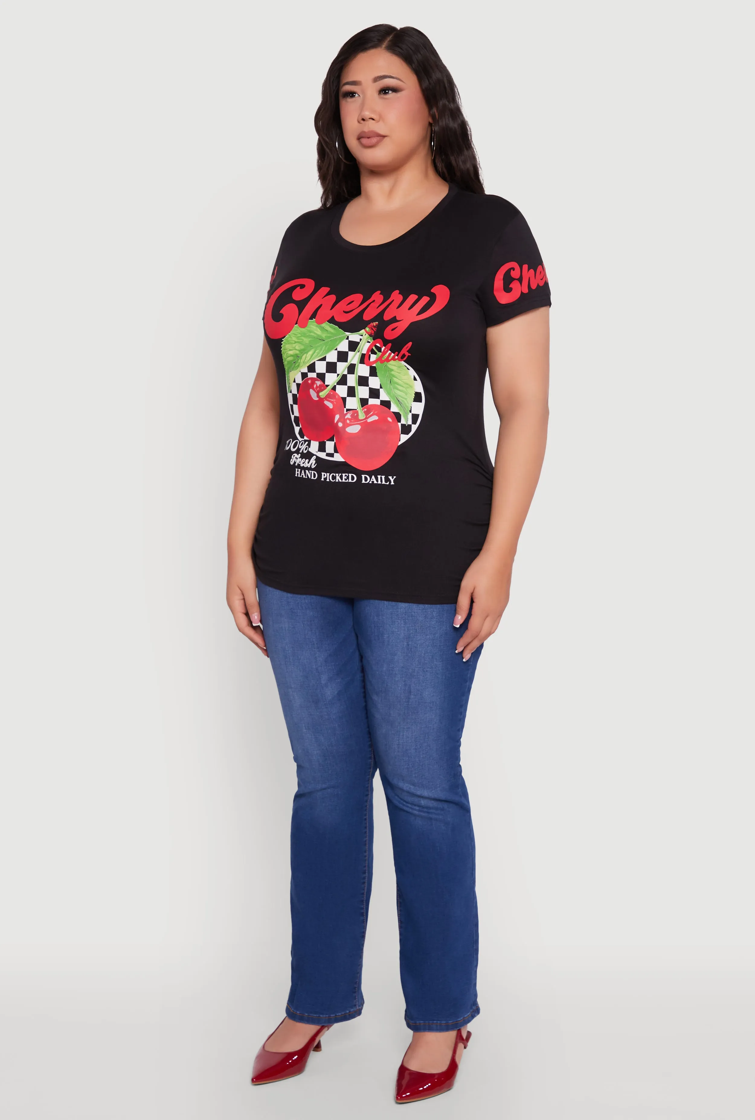Plus Size Cherry Club Graphic T-Shirt sold by Rainbow product image thumbnail 5