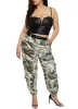 Plus Size Almost Famous Belted Camo Cargo Joggers sold by Rainbow