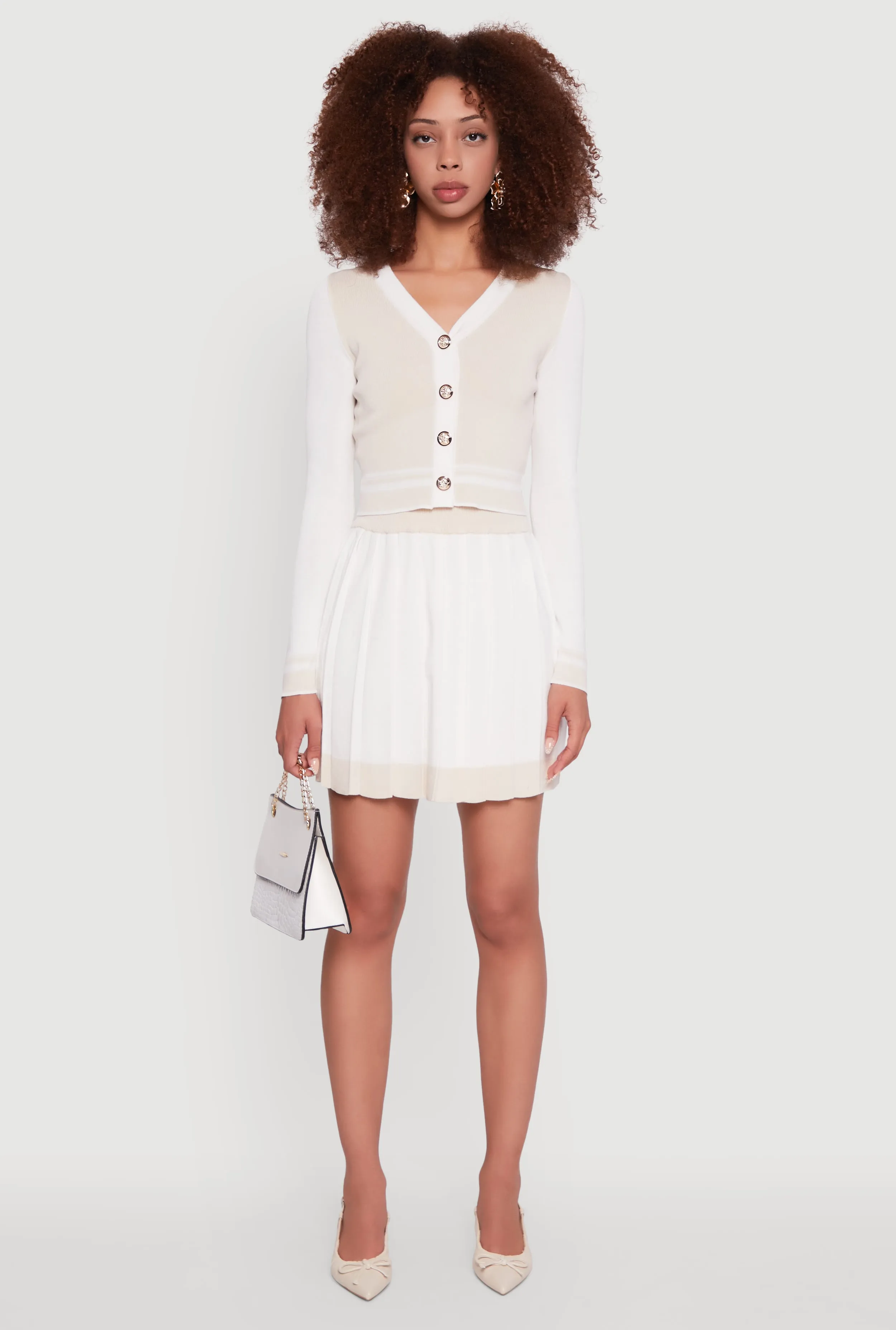 Contrast Trim Pleated Midi Skirt sold by Rainbow product image thumbnail 2