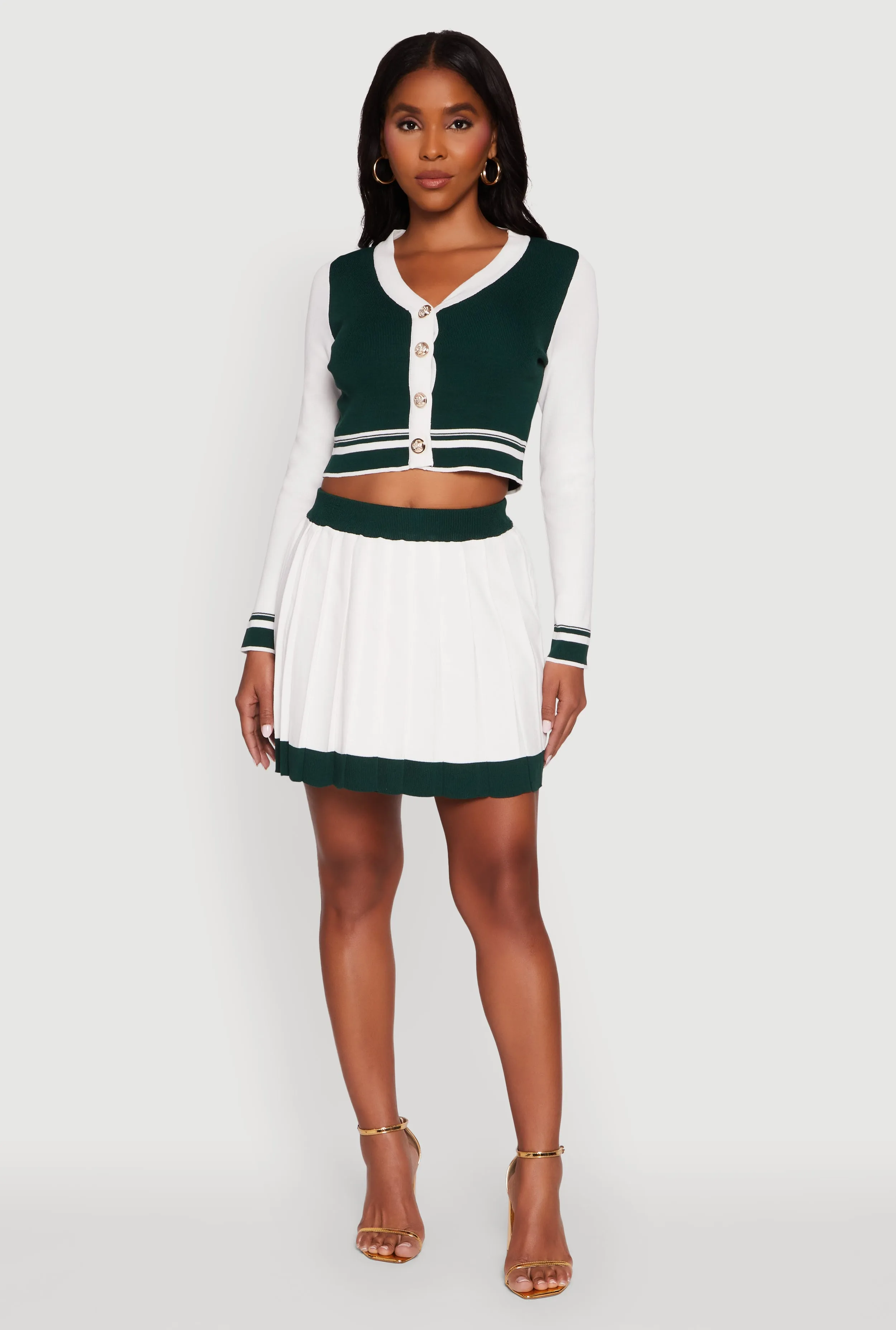 Contrast Trim Pleated Midi Skirt sold by Rainbow product image thumbnail 2