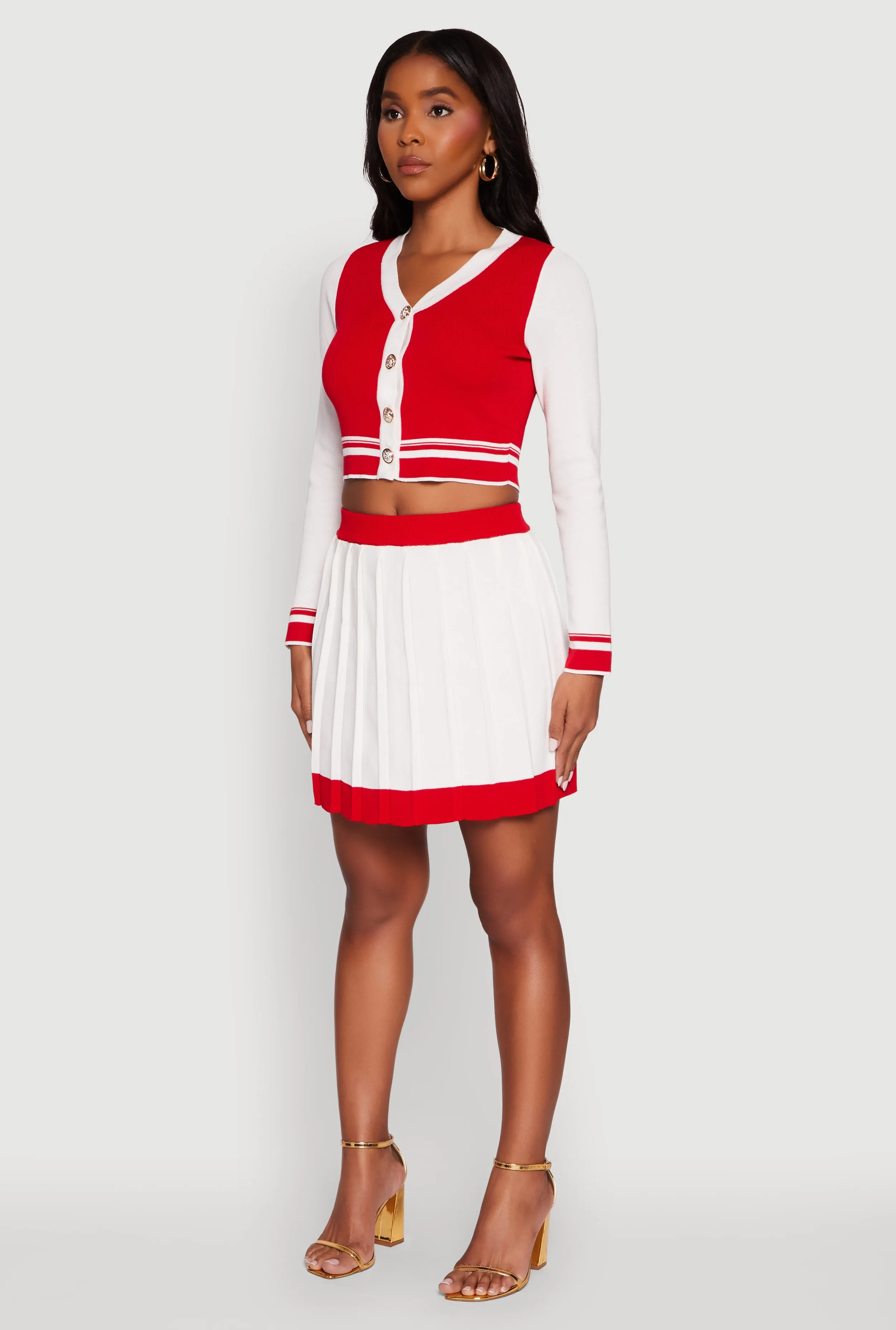 Color Blocked Cropped Cardigan sold by Rainbow product image thumbnail 5