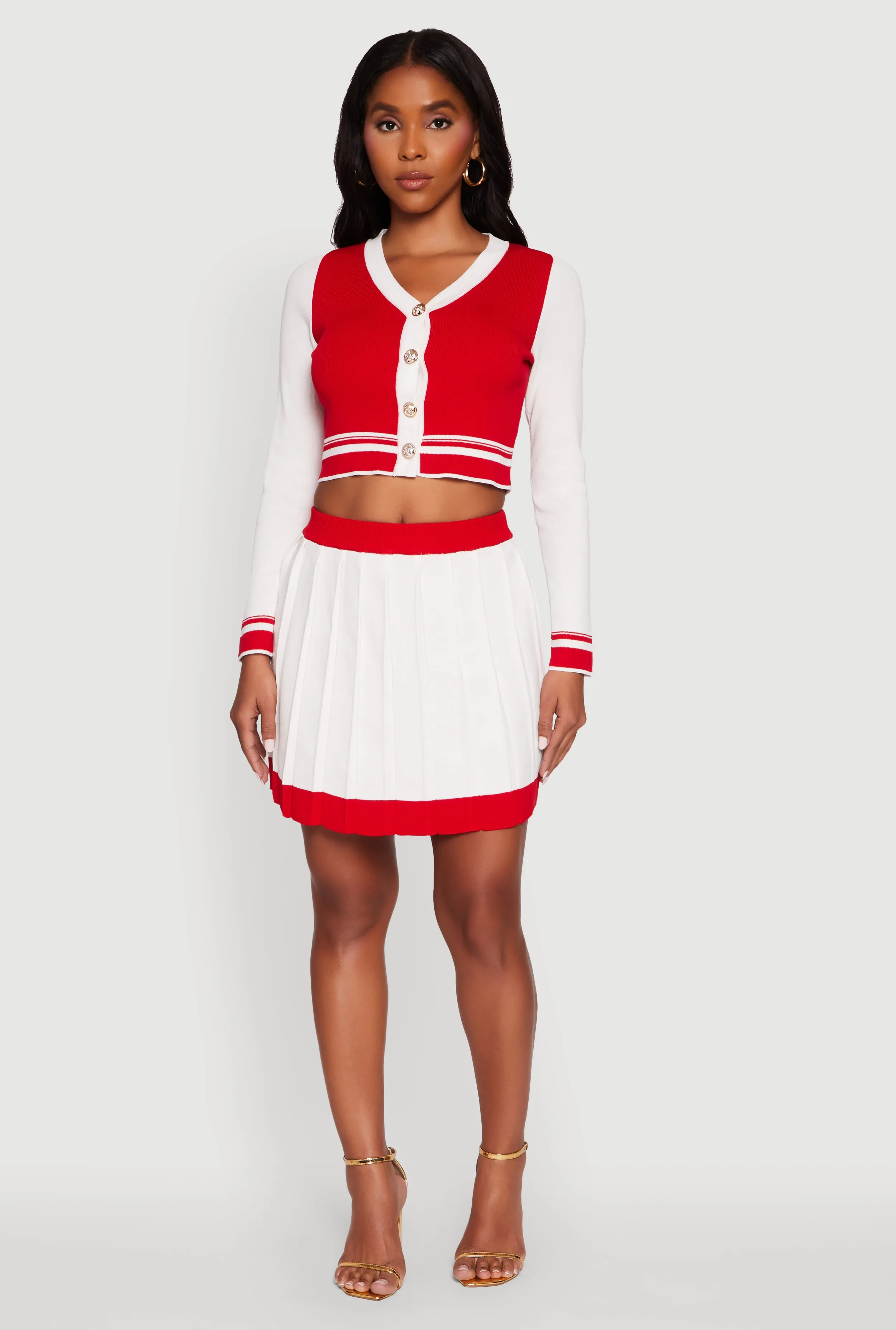 Color Blocked Cropped Cardigan sold by Rainbow product image thumbnail 3