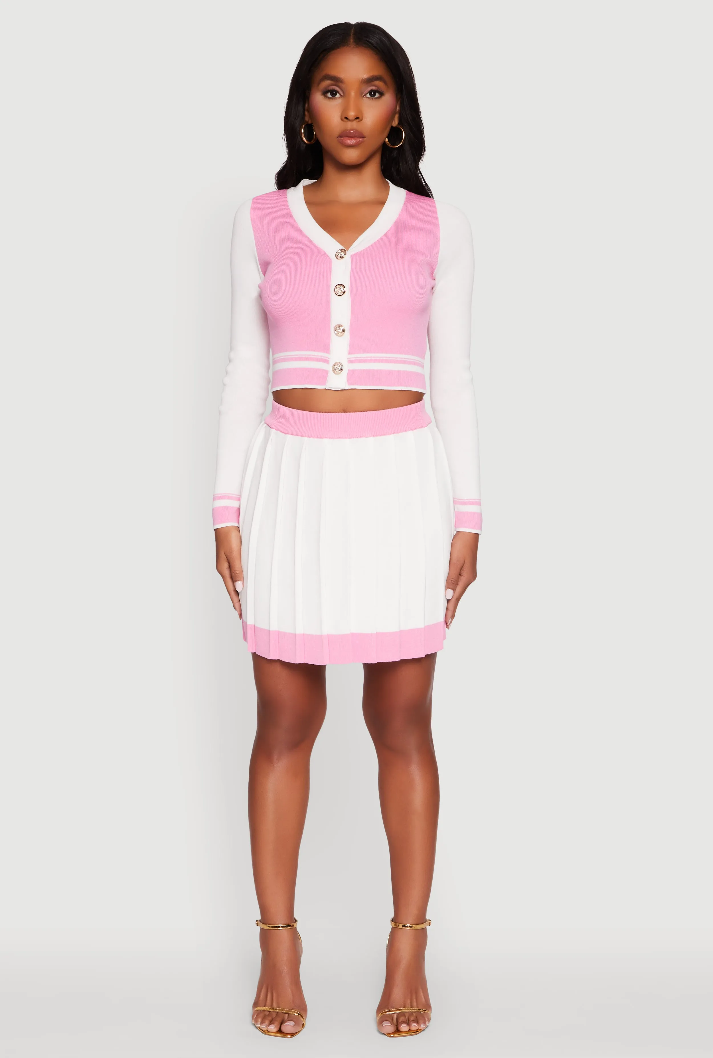 Color Blocked Cropped Cardigan sold by Rainbow product image thumbnail 2