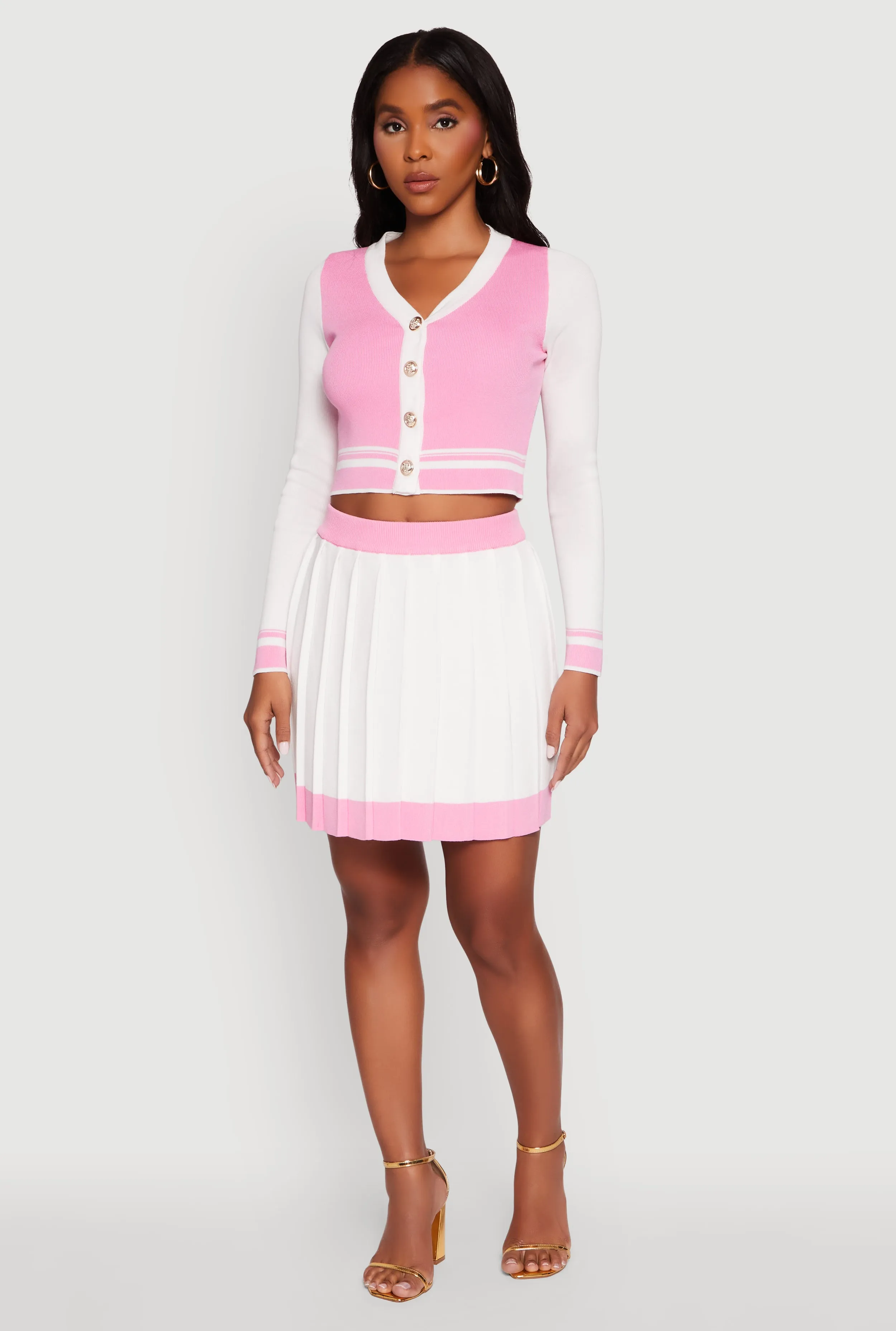 Contrast Trim Pleated Midi Skirt sold by Rainbow product image thumbnail 2