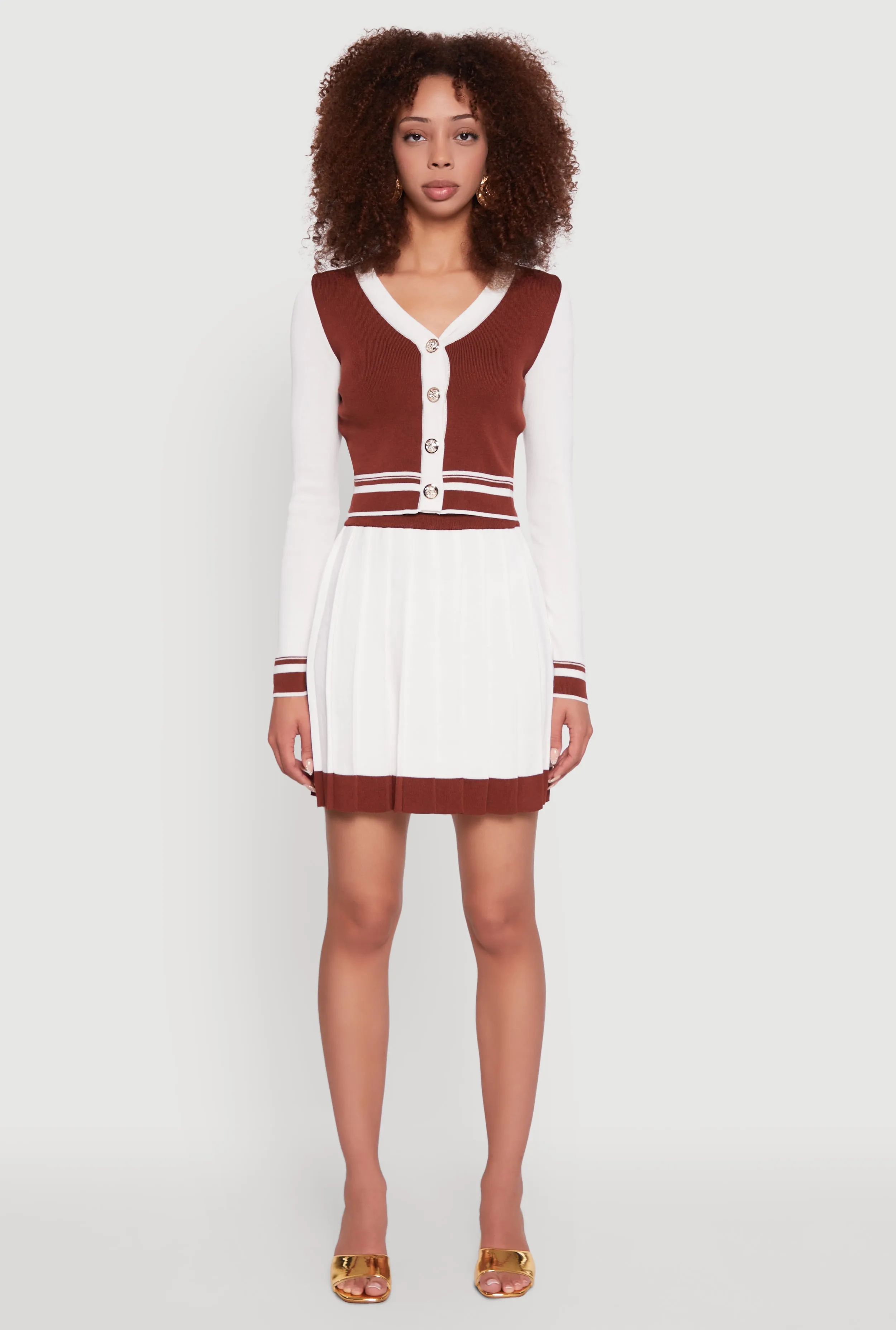 Color Blocked Cropped Cardigan sold by Rainbow product image thumbnail 3