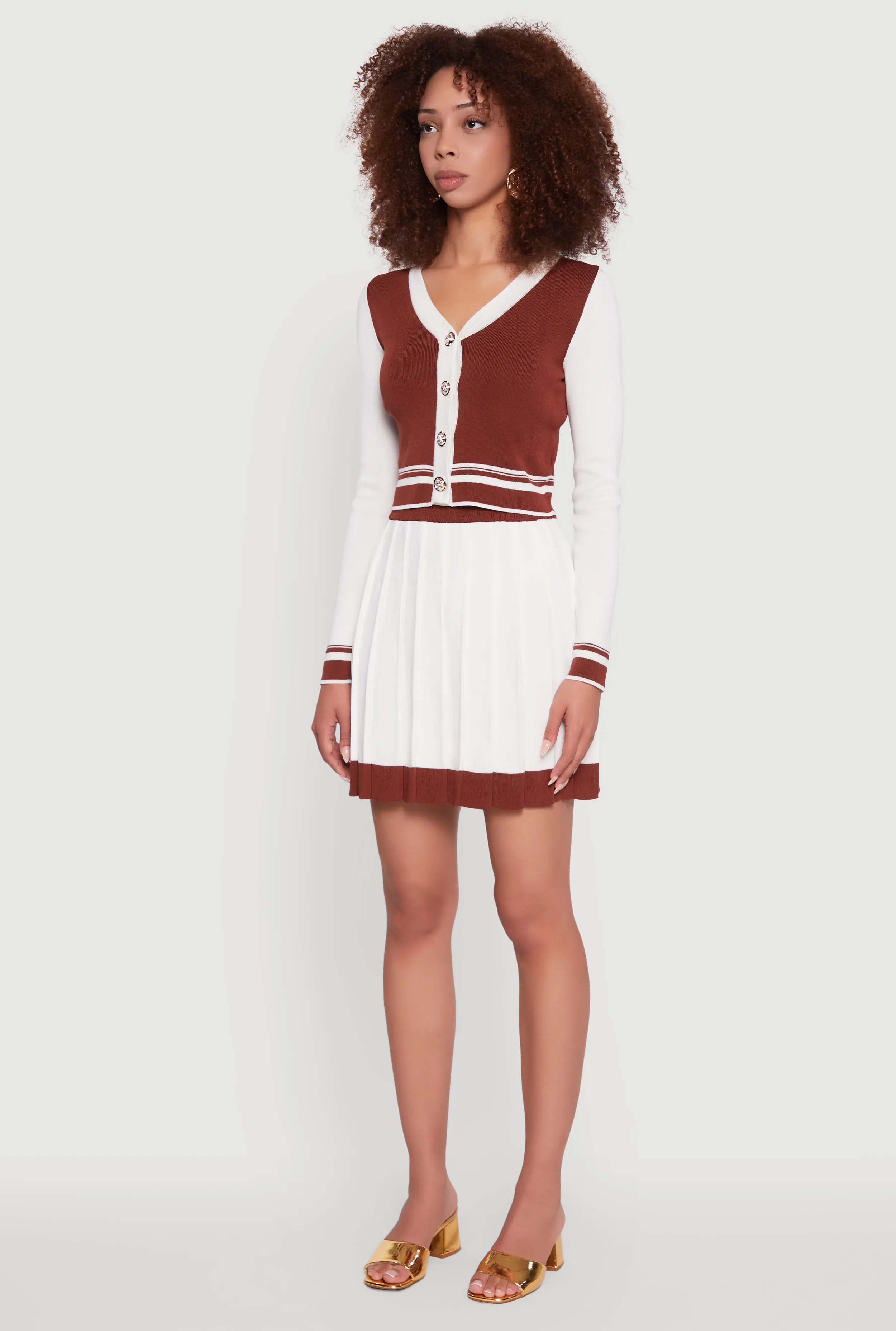 Color Blocked Cropped Cardigan sold by Rainbow product image thumbnail 5