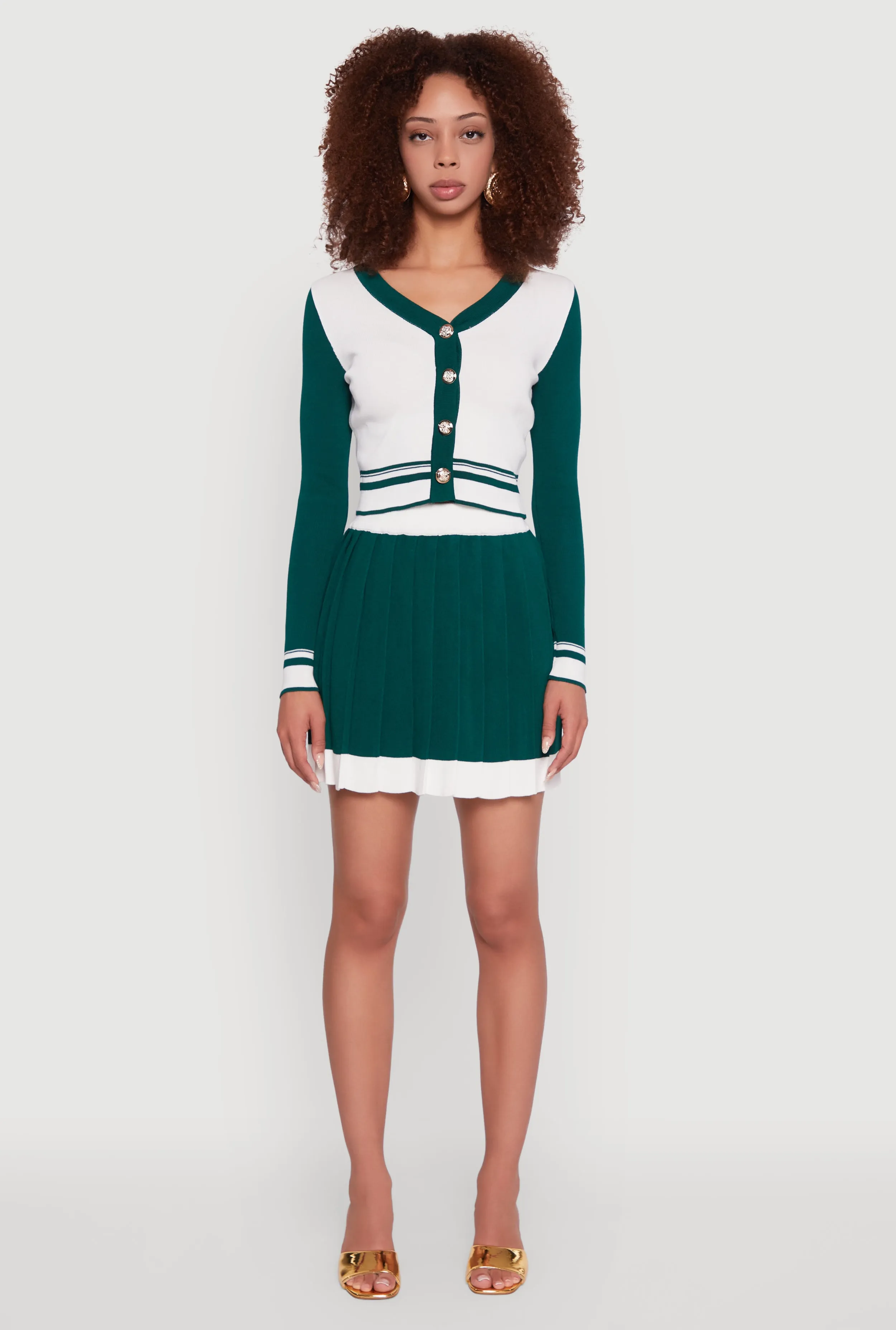 Color Blocked Cropped Cardigan sold by Rainbow product image thumbnail 3