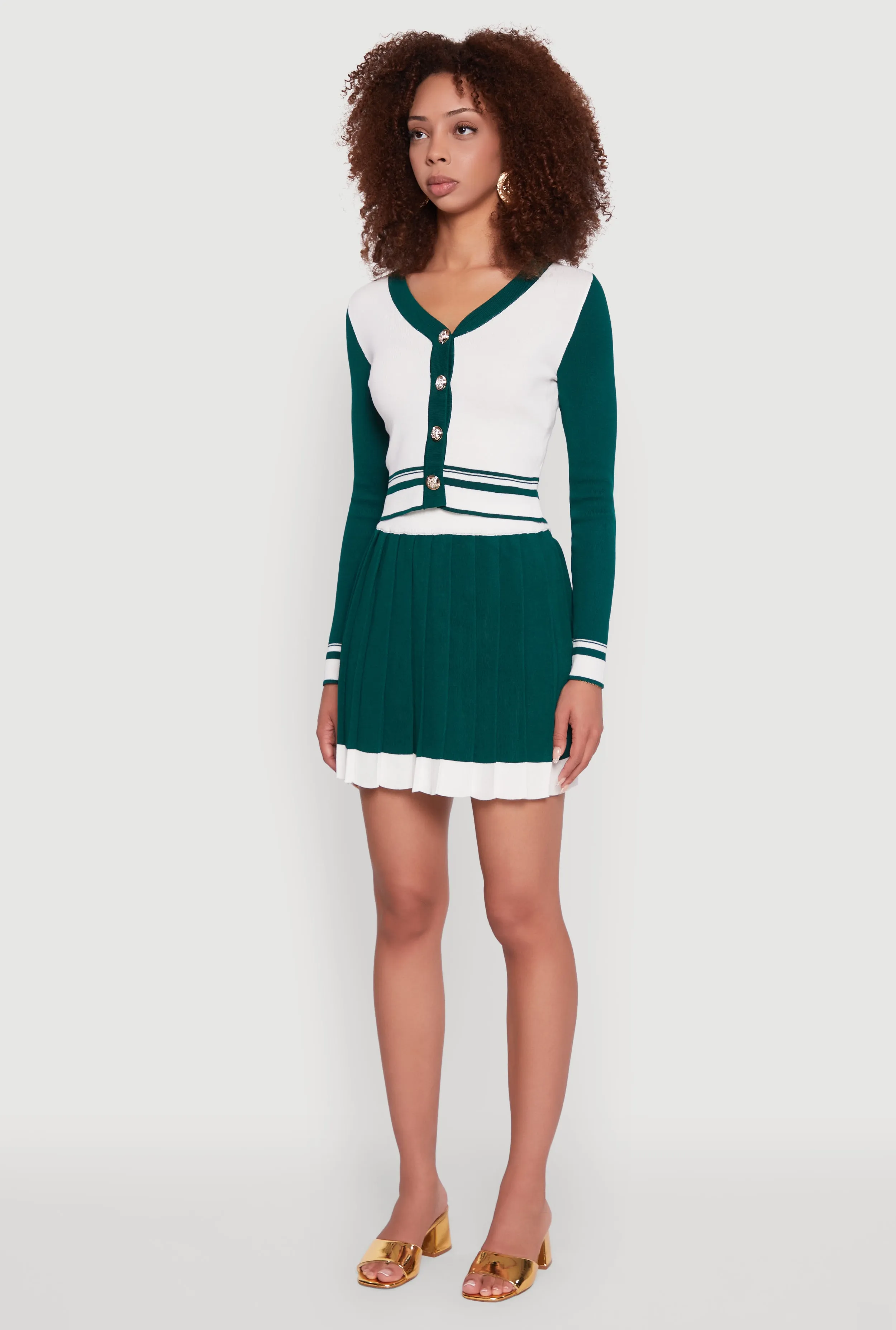 Color Blocked Cropped Cardigan sold by Rainbow product image thumbnail 5