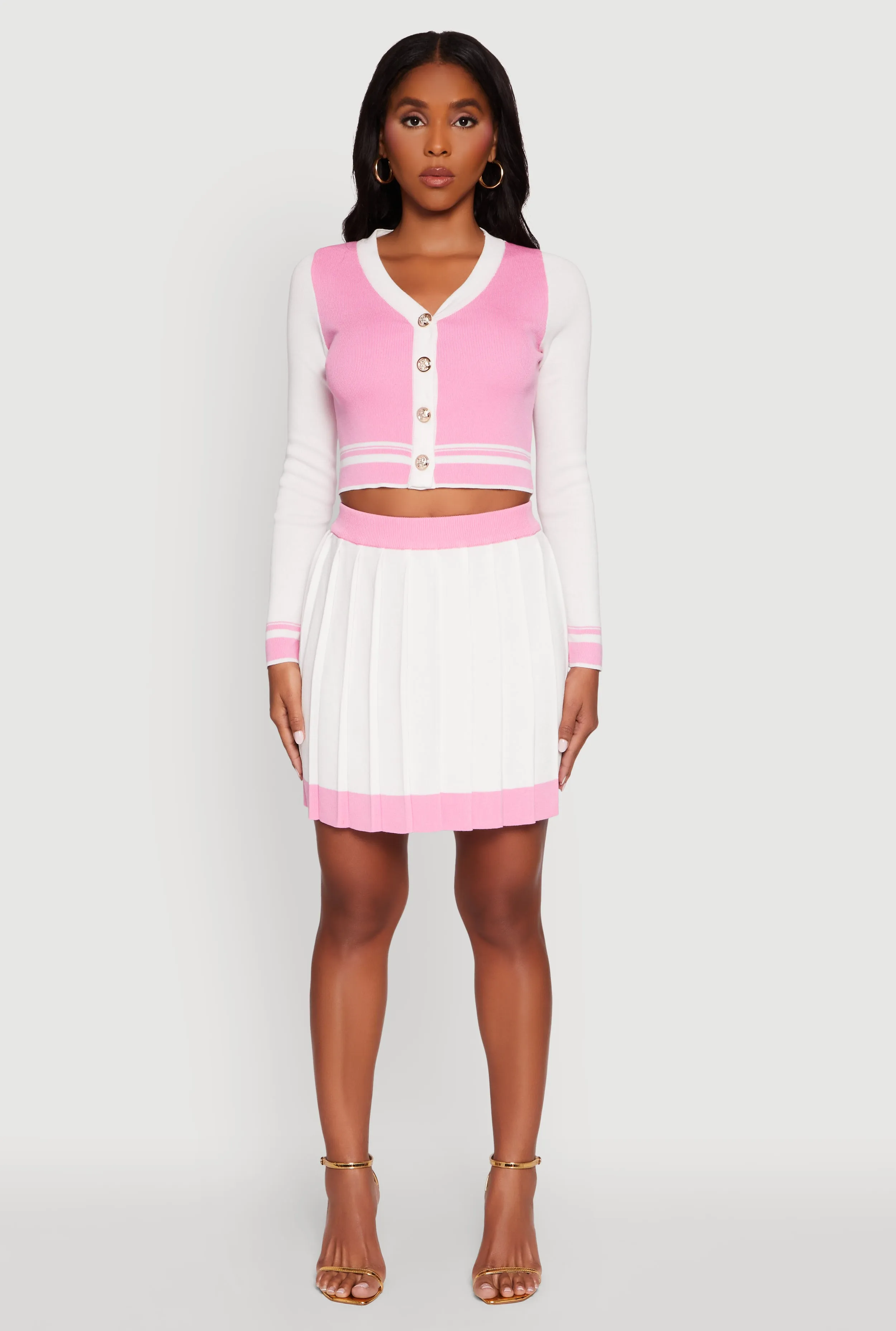 Contrast Trim Pleated Midi Skirt sold by Rainbow product image thumbnail 5