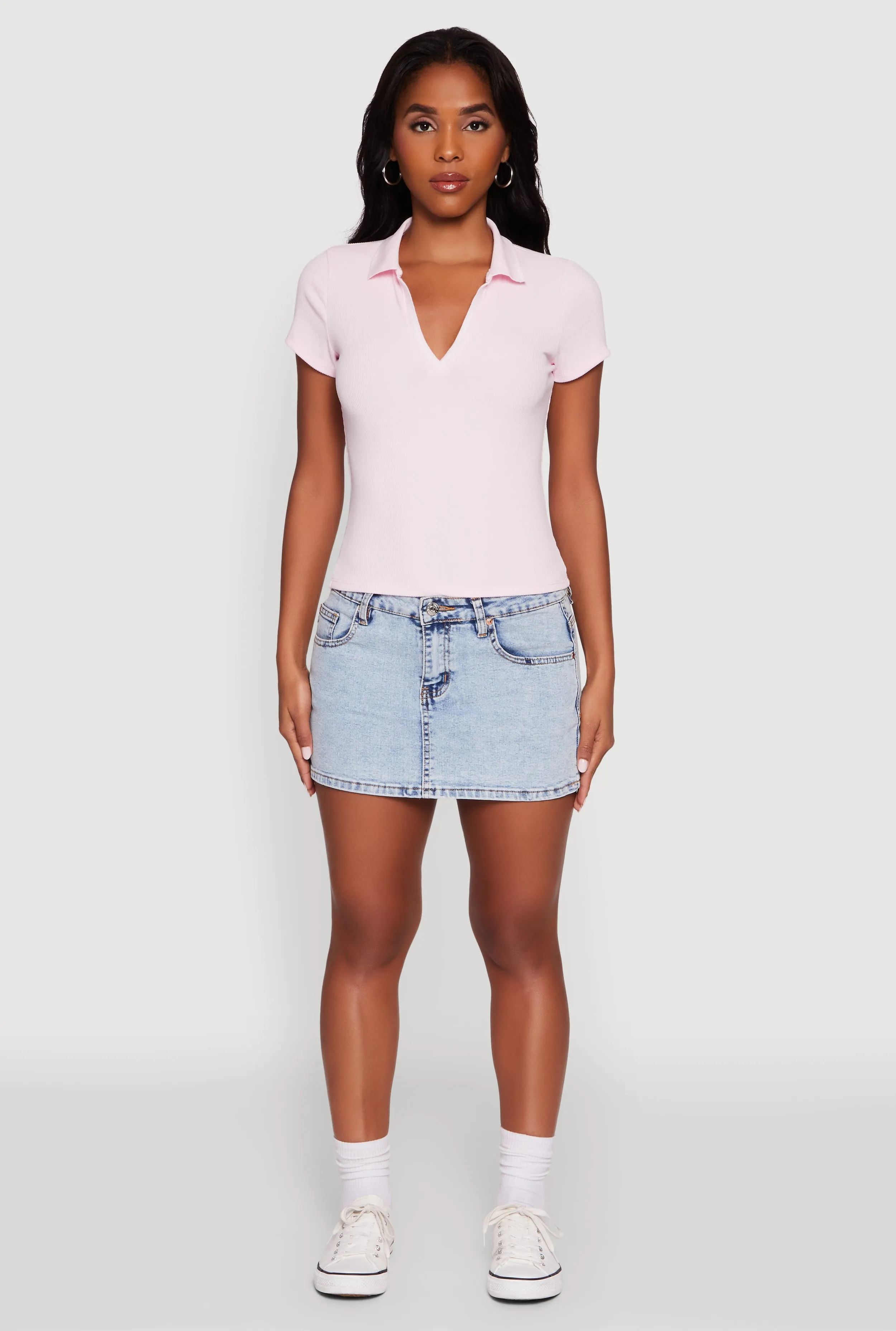 Iris Ribbed Knit Polo Top with Contrast Trim sold by Rainbow product image thumbnail 3