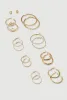 Metallic Assorted Hoop and Stud Earrings Set of 9 sold by Rainbow