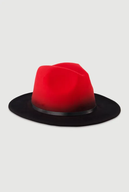 Two Tone Belted Trim Panama Hat sold by Rainbow