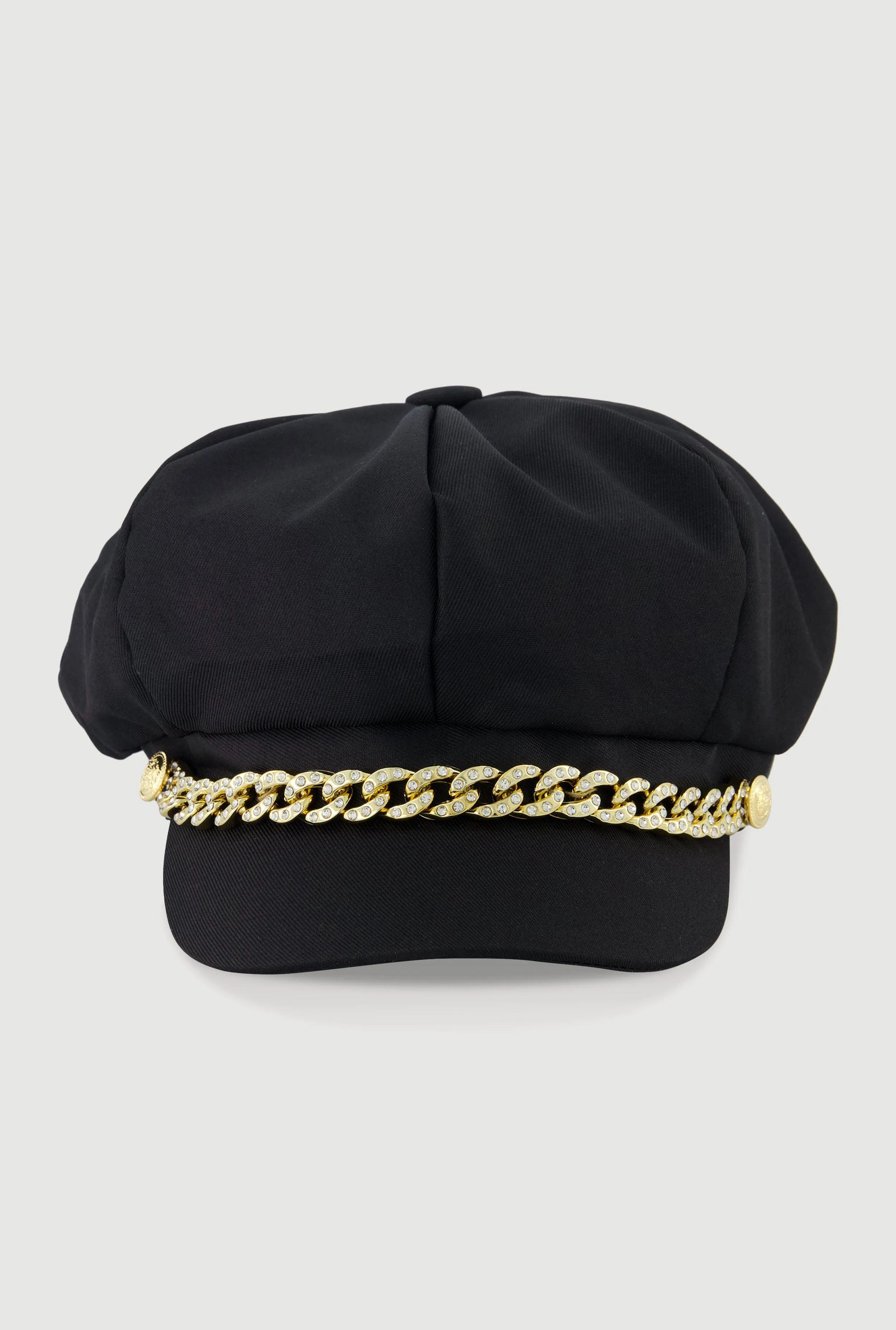 Rhinestone Curb Chain Detail Cabbie Hat sold by Rainbow product image thumbnail 3