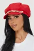Rhinestone Curb Chain Detail Cabbie Hat sold by Rainbow