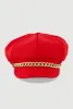 Rhinestone Curb Chain Detail Cabbie Hat sold by Rainbow