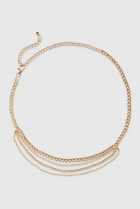Metallic Layered Chain Belt sold by Rainbow