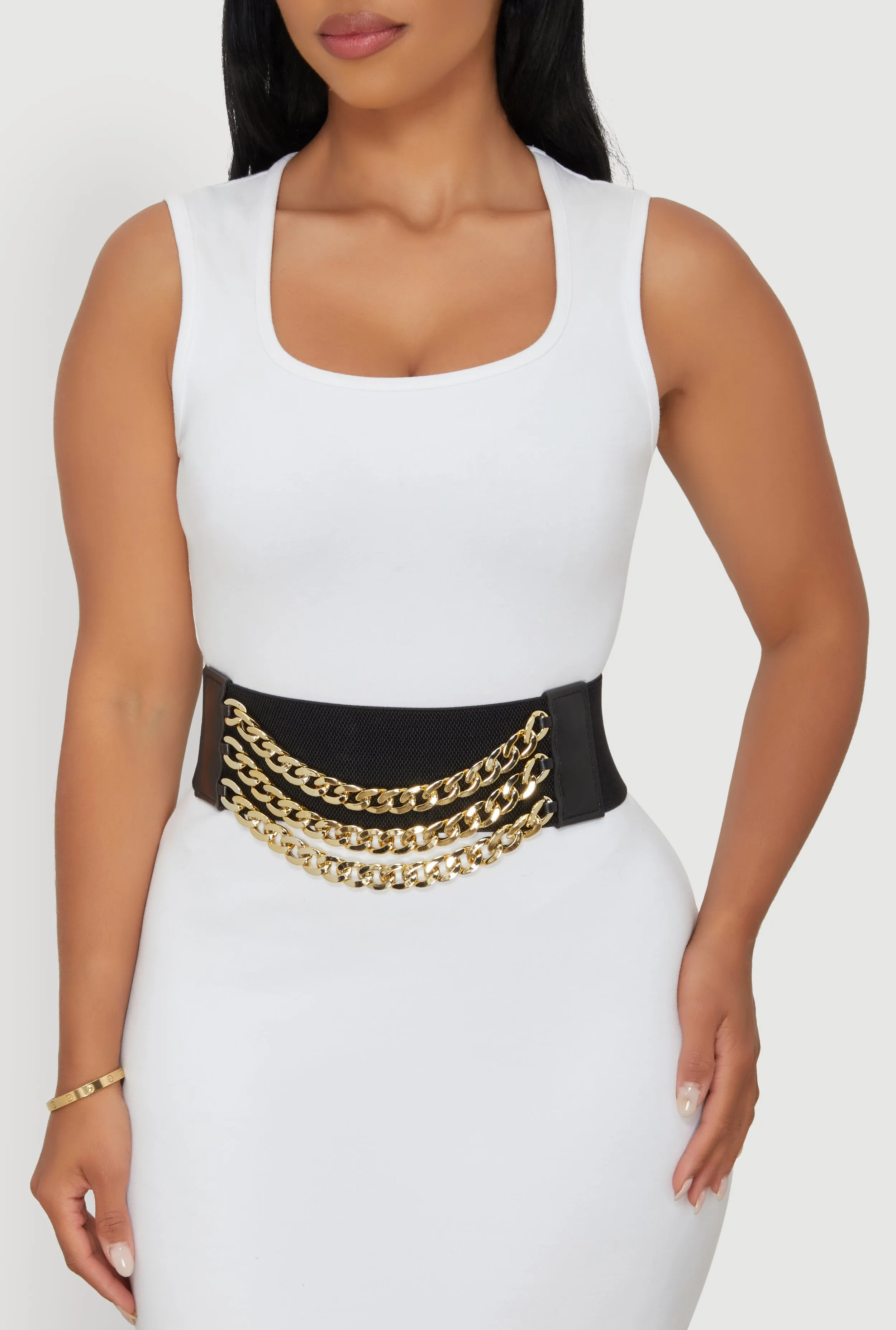 Metallic Layered Chain Detail Belt sold by Rainbow product image thumbnail 2