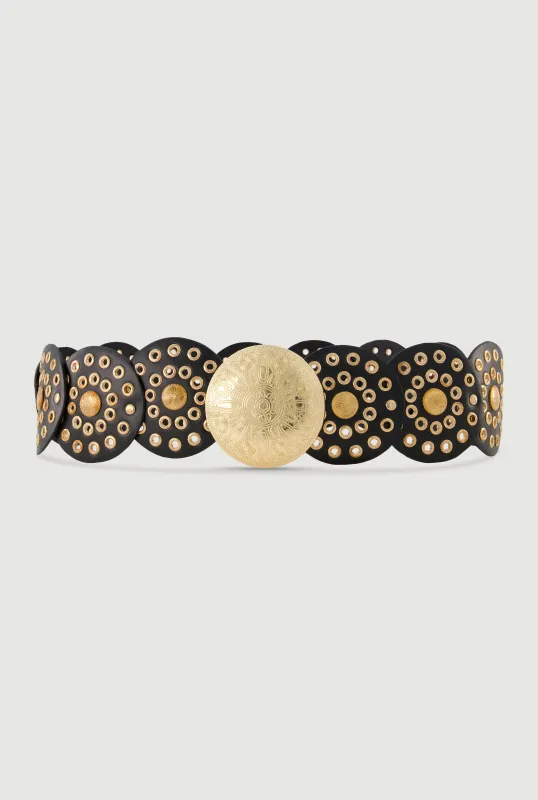 Faux Leather Metallic Moroccan Belt sold by Rainbow