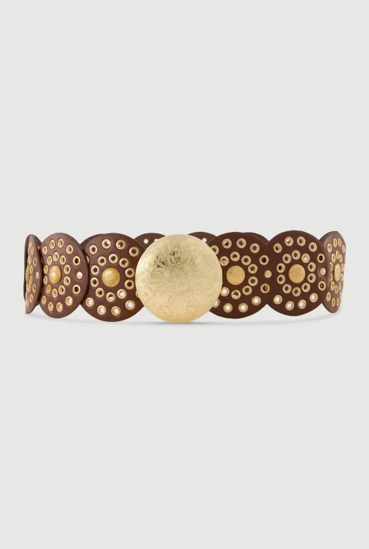 Faux Leather Metallic Moroccan Belt sold by Rainbow