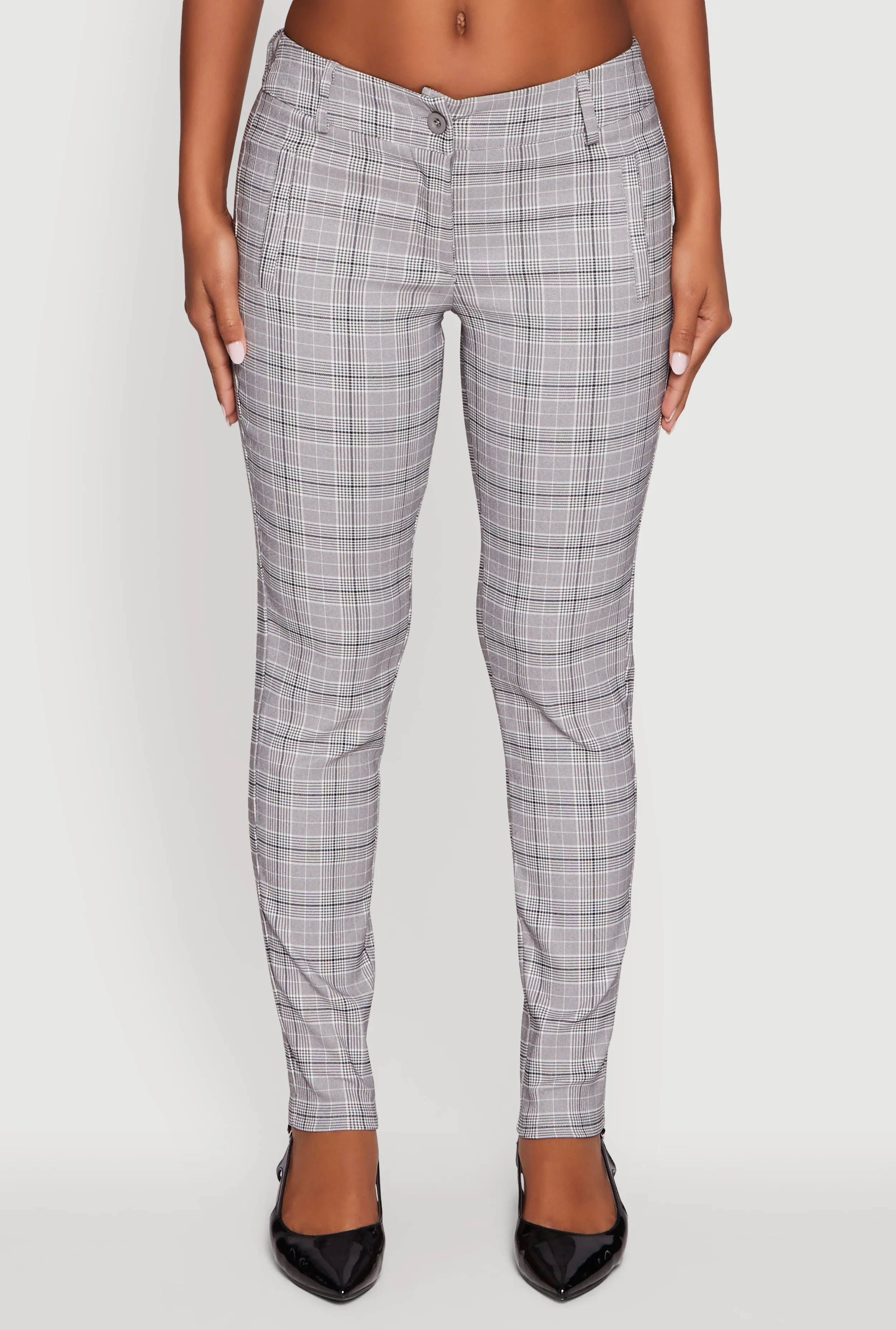 Mid Rise Plaid Skinny Dress Pants sold by Rainbow product image thumbnail 5