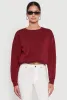 Cropped Bubble Hem Long Sleeve Sweatshirt sold by Rainbow