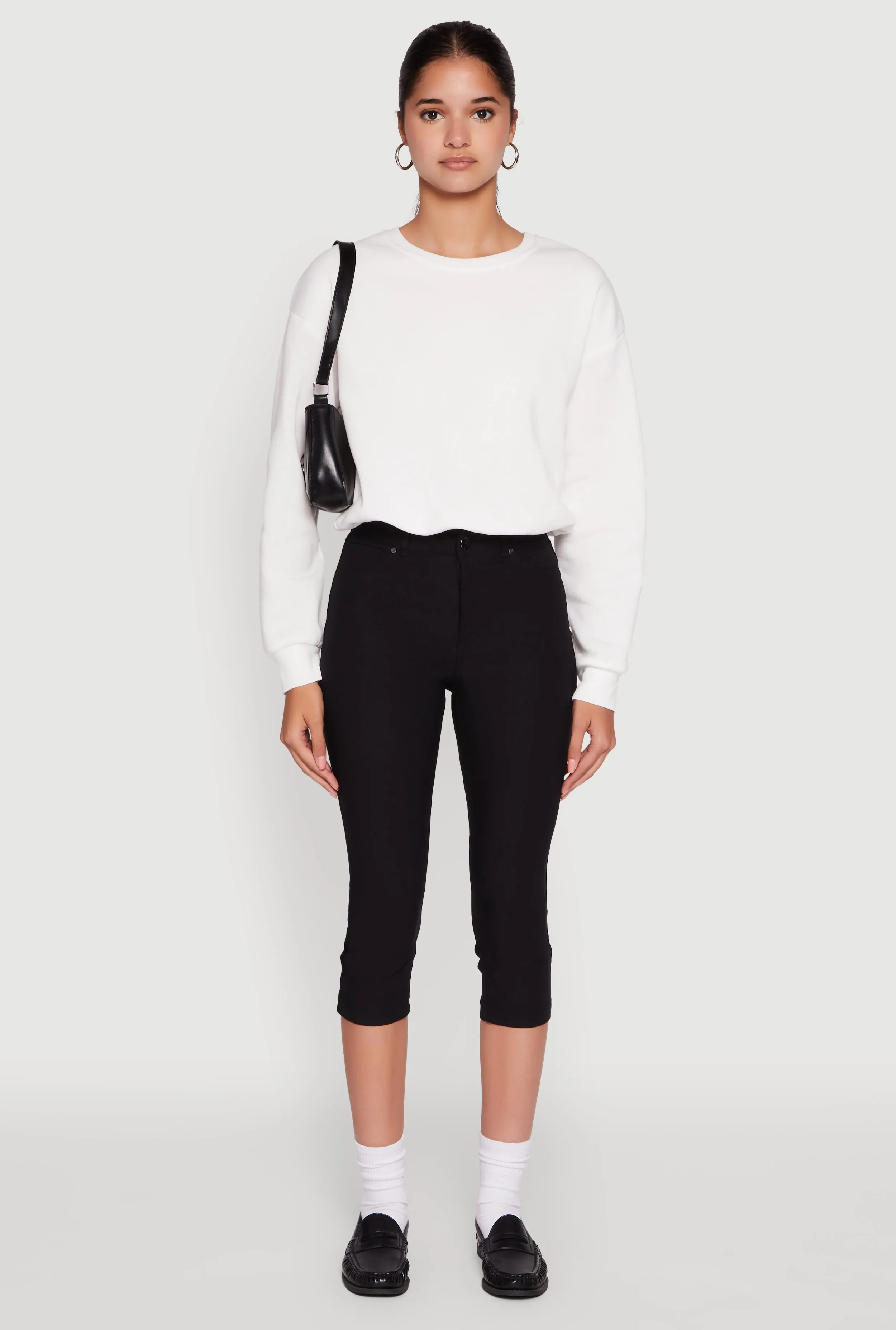 Cropped Bubble Hem Long Sleeve Sweatshirt sold by Rainbow