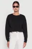 Cropped Bubble Hem Long Sleeve Sweatshirt sold by Rainbow