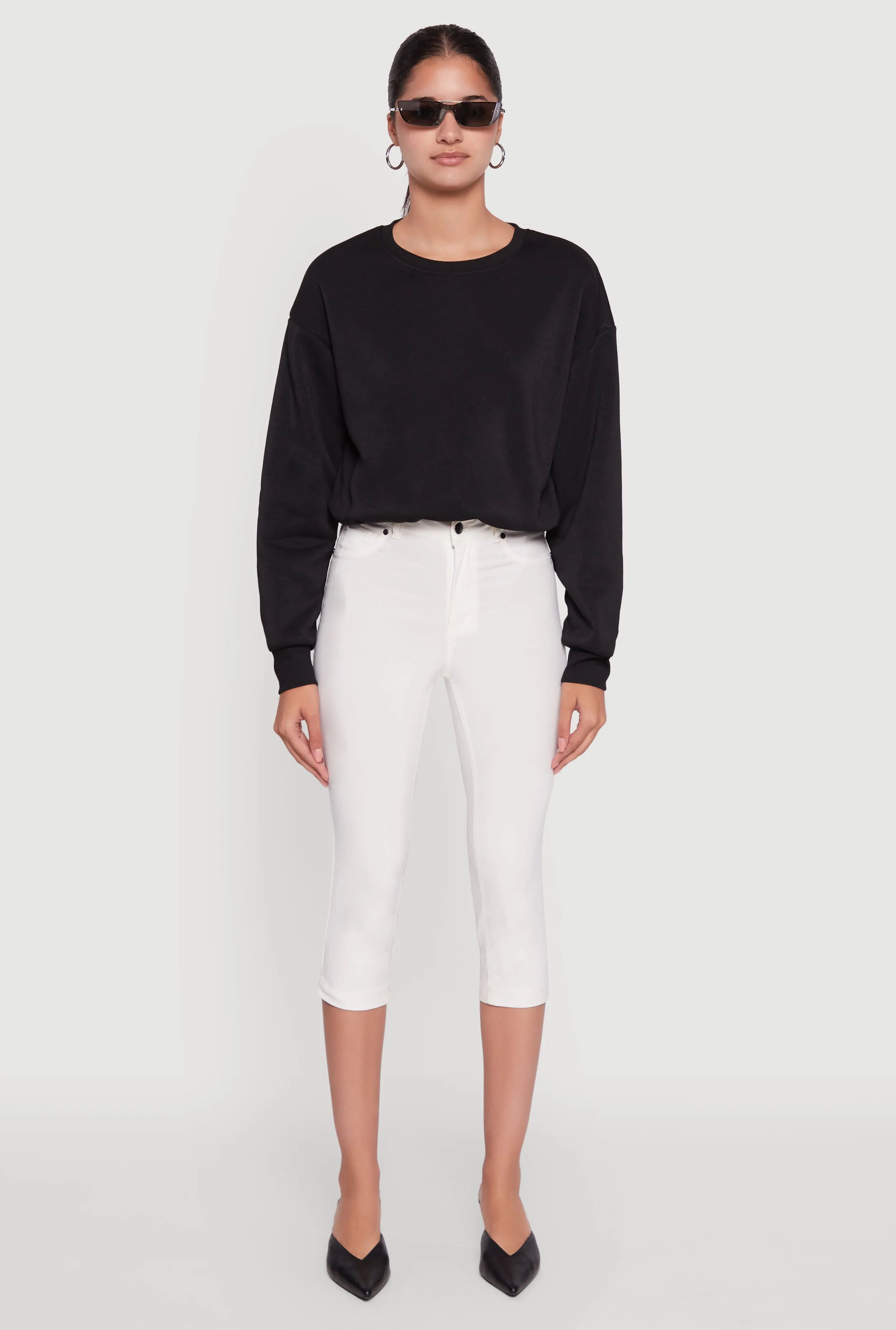 Cropped Bubble Hem Long Sleeve Sweatshirt sold by Rainbow product image thumbnail 3