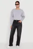 Cropped Bubble Hem Long Sleeve Sweatshirt sold by Rainbow