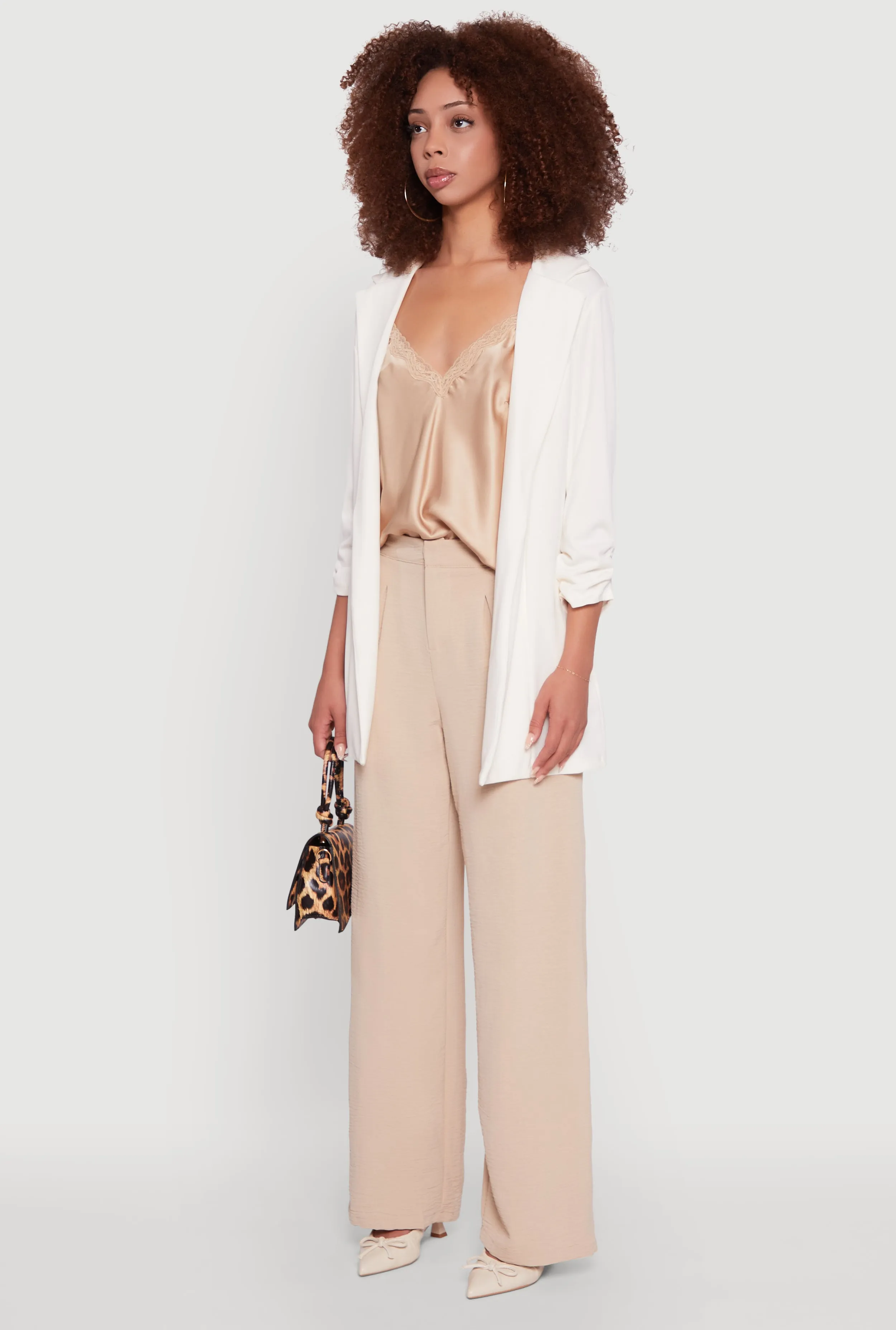 Textured Knit Ruched Sleeve Blazer sold by Rainbow product image thumbnail 5