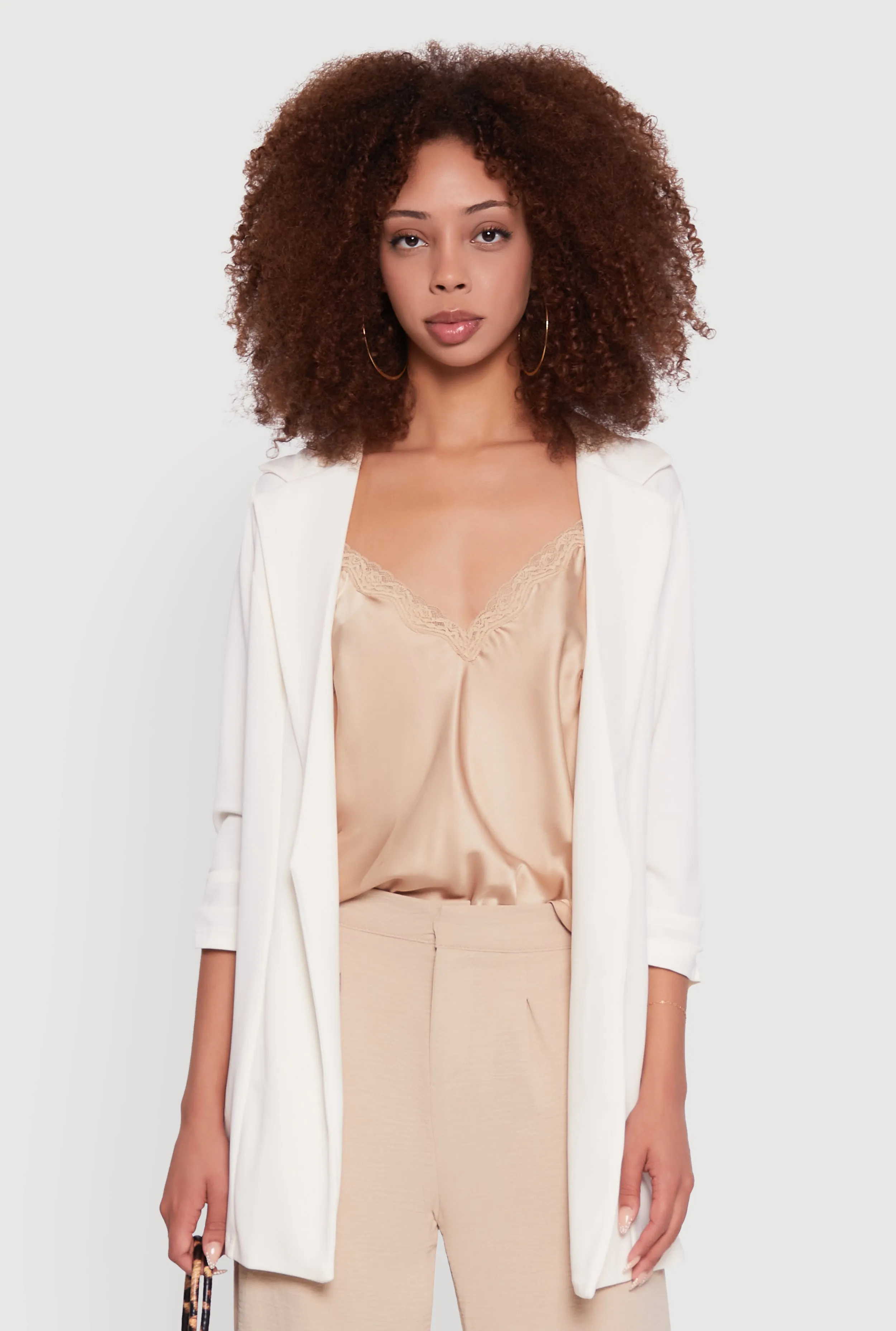 Textured Knit Ruched Sleeve Blazer sold by Rainbow product image thumbnail 2