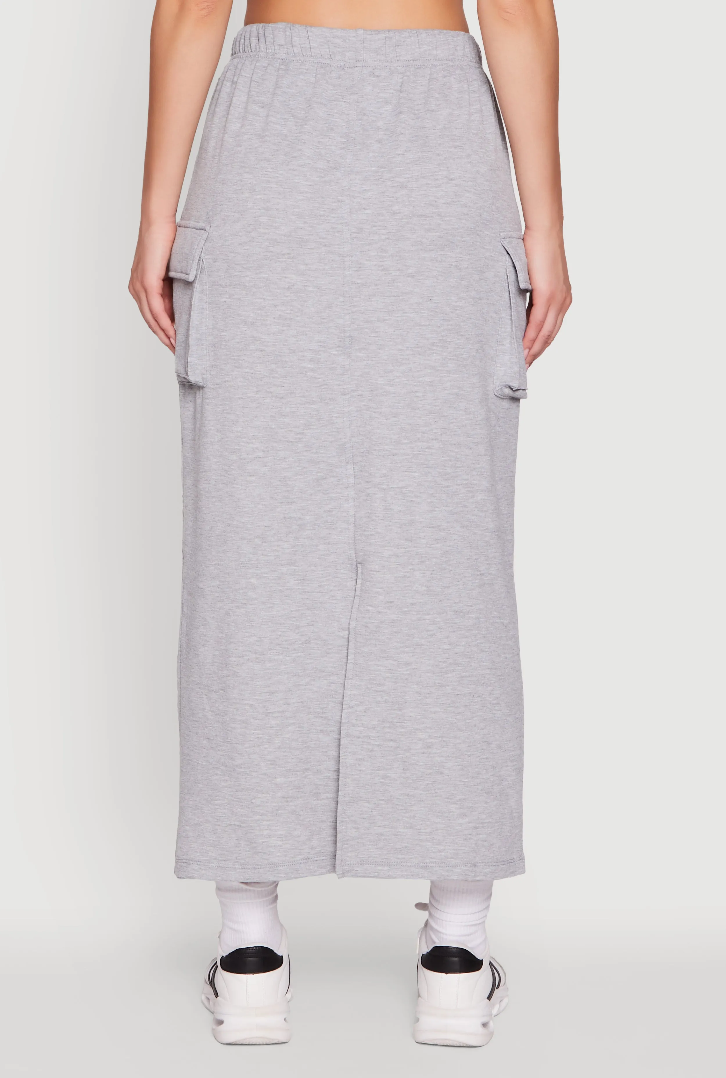 Fleece Toggle Drawstring Cargo Pocket Midi Skirt sold by Rainbow product image thumbnail 5