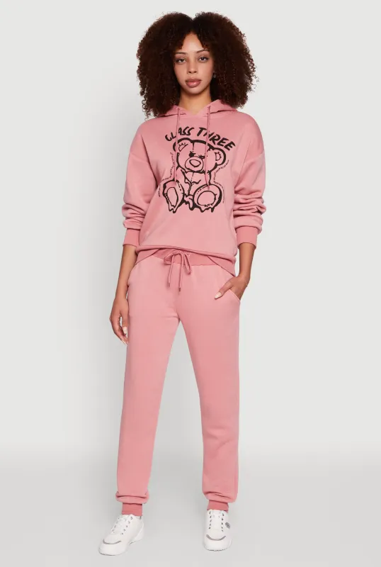 Mid Rise Solid Fleece Joggers sold by Rainbow