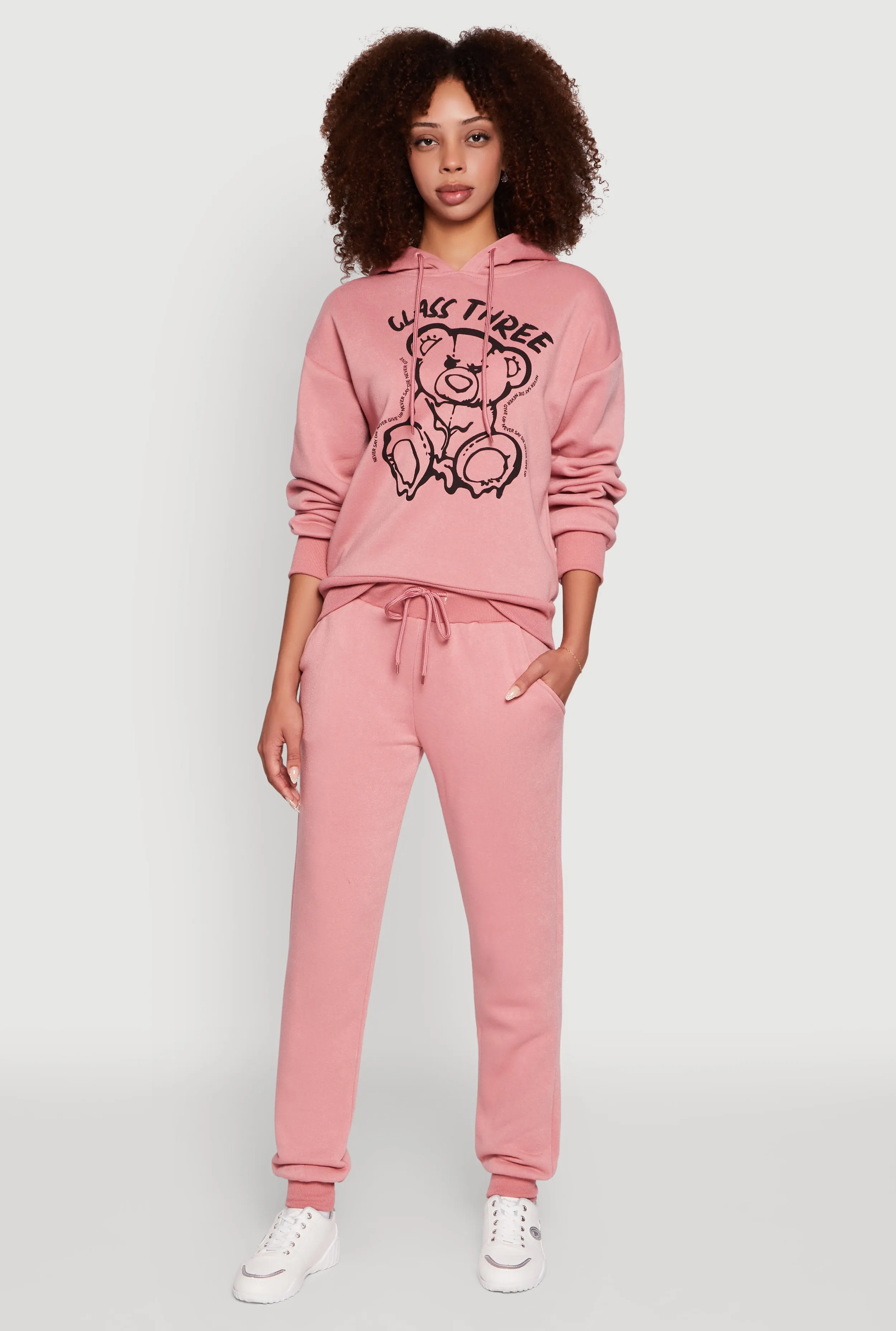 Mid Rise Solid Fleece Joggers sold by Rainbow