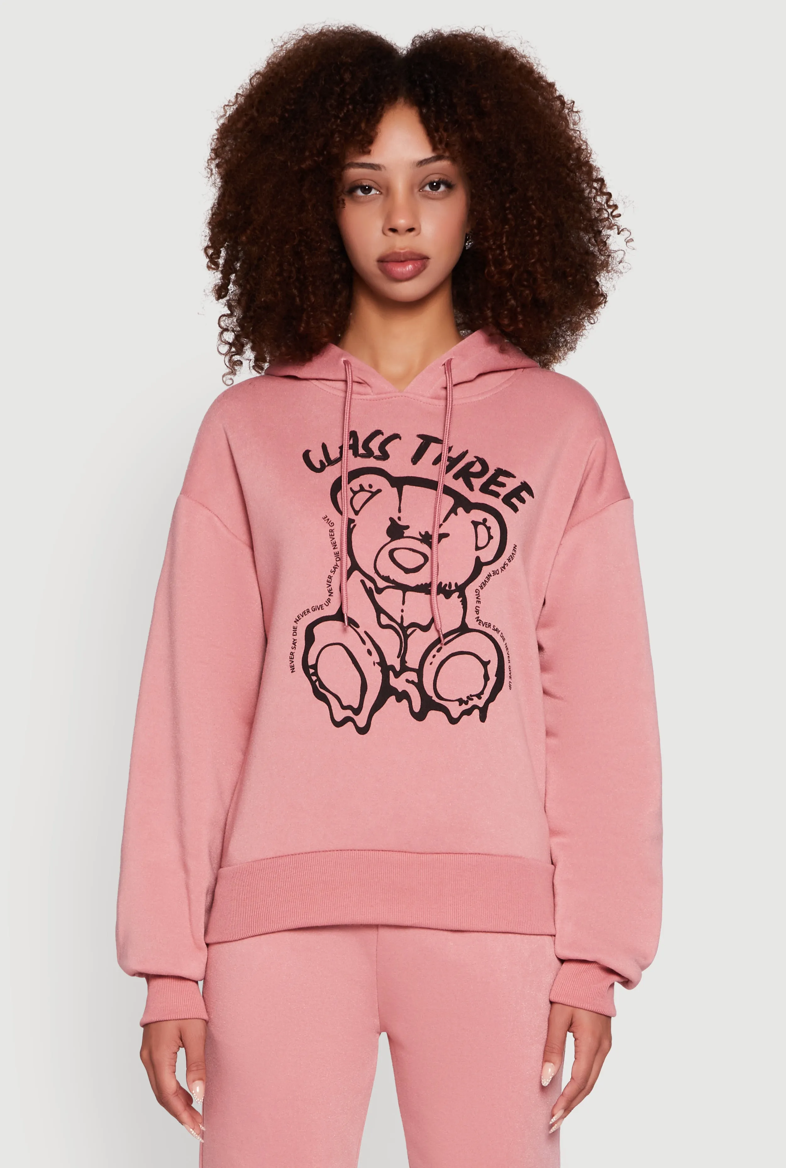 Bear Graphic Fleece Pullover Hoodie sold by Rainbow