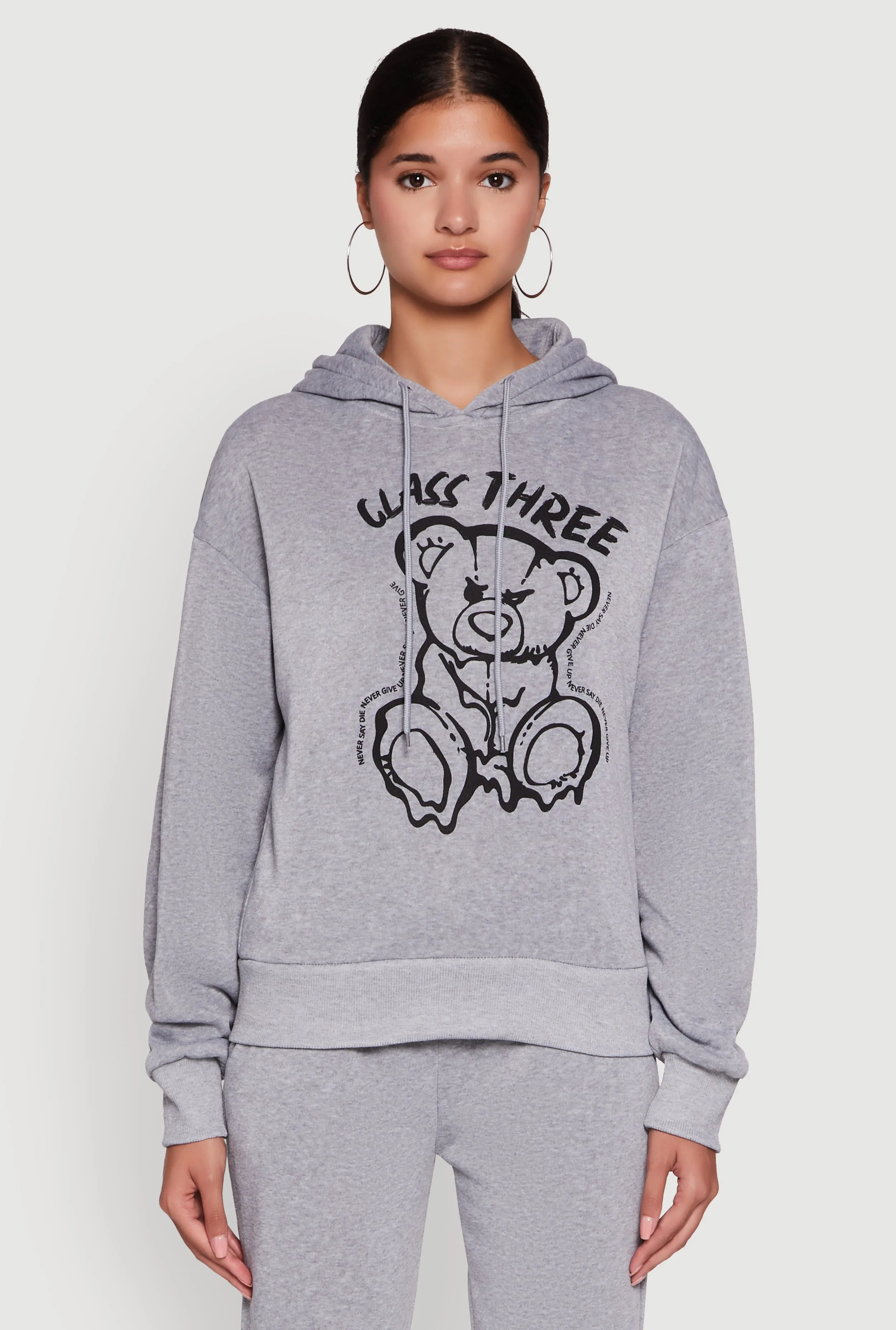Bear Graphic Fleece Pullover Hoodie sold by Rainbow