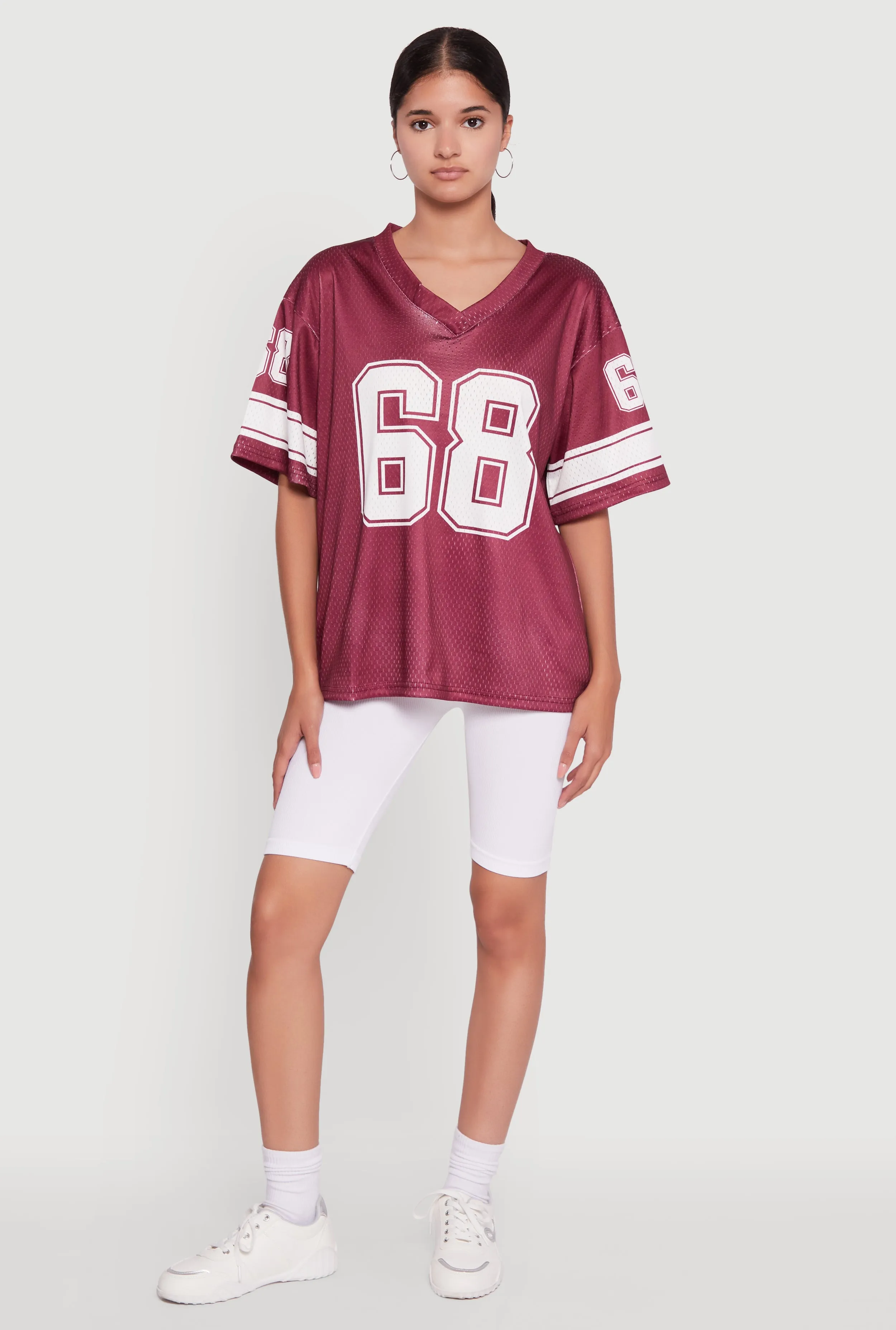 68 Graphic V-Neck Football Jersey sold by Rainbow