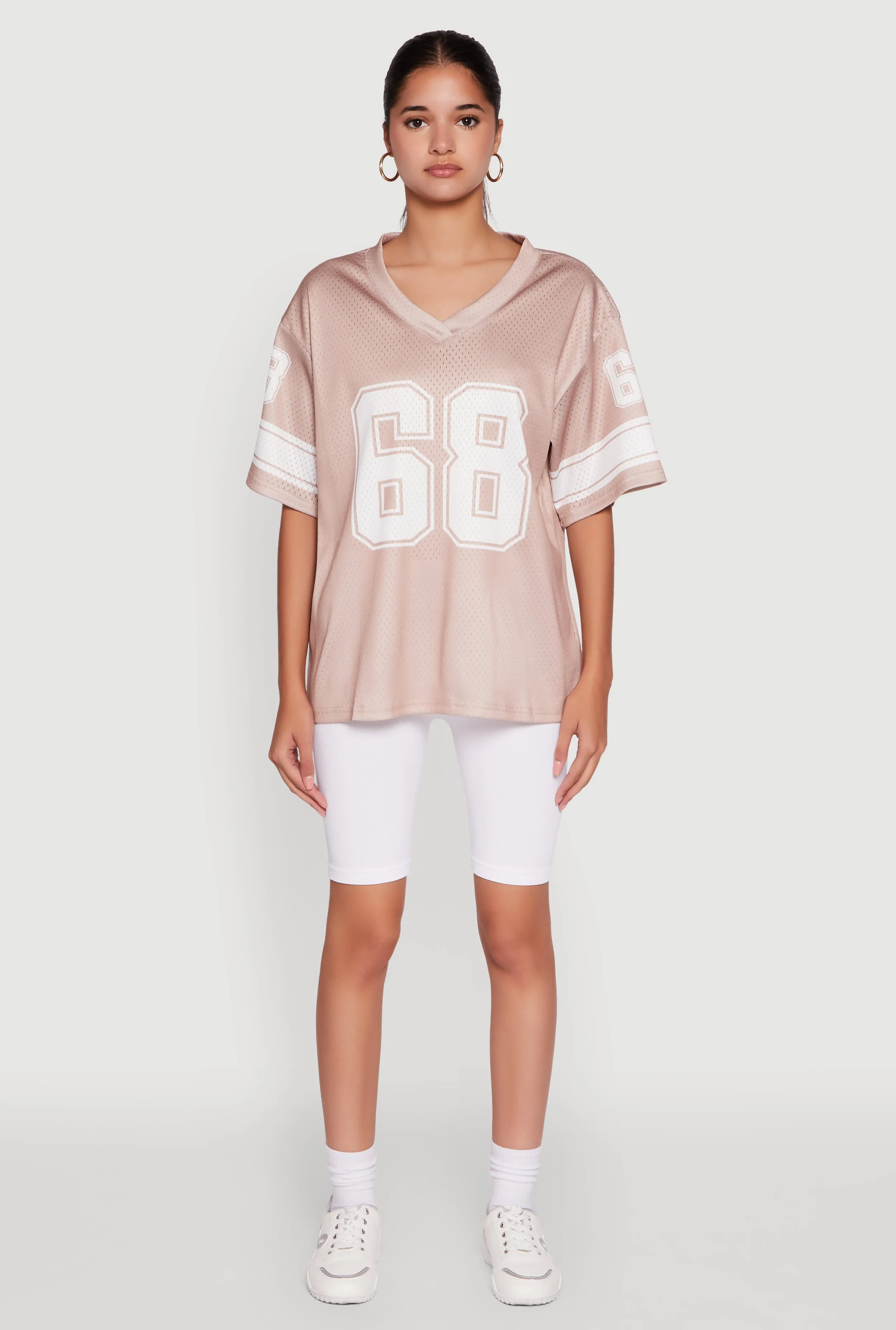 68 Graphic V-Neck Football Jersey sold by Rainbow