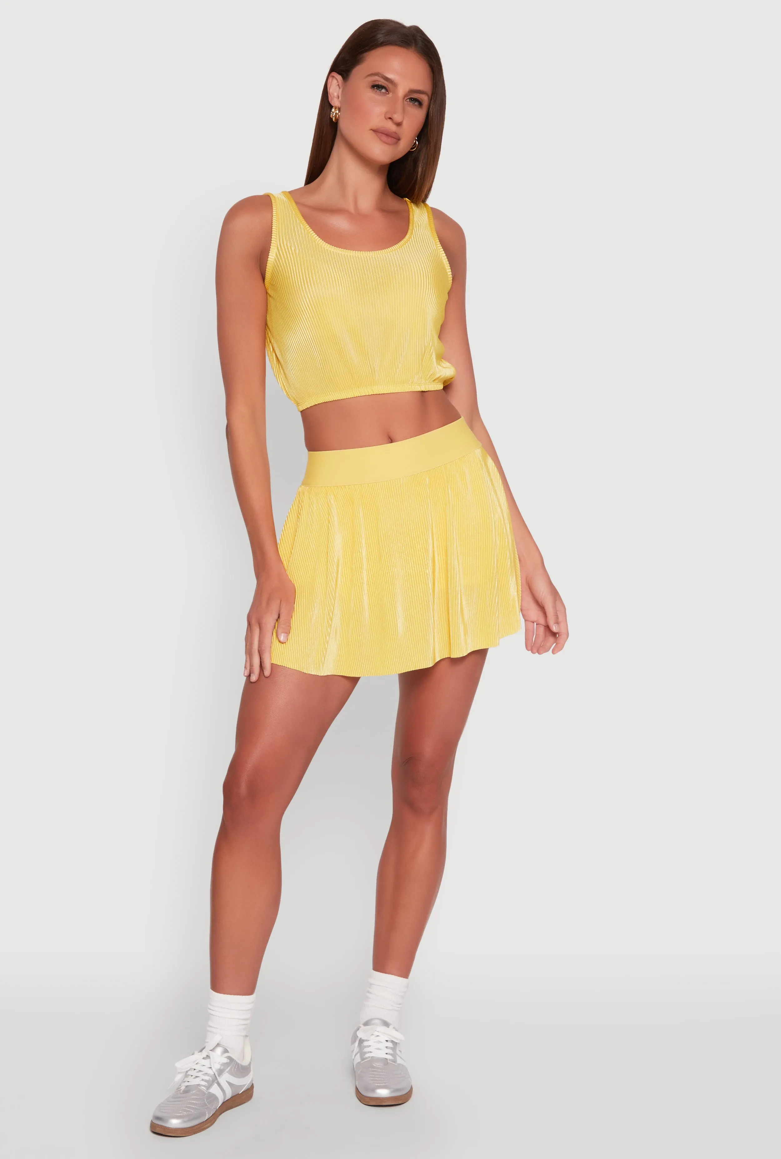 Almost Famous Plisse Lined Skater Skirt sold by Rainbow product image thumbnail 2