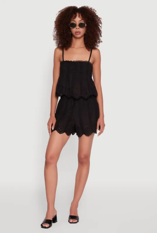 Haute Monde Trendy Mid Rise Scallop Trim Shorts sold by Rainbow