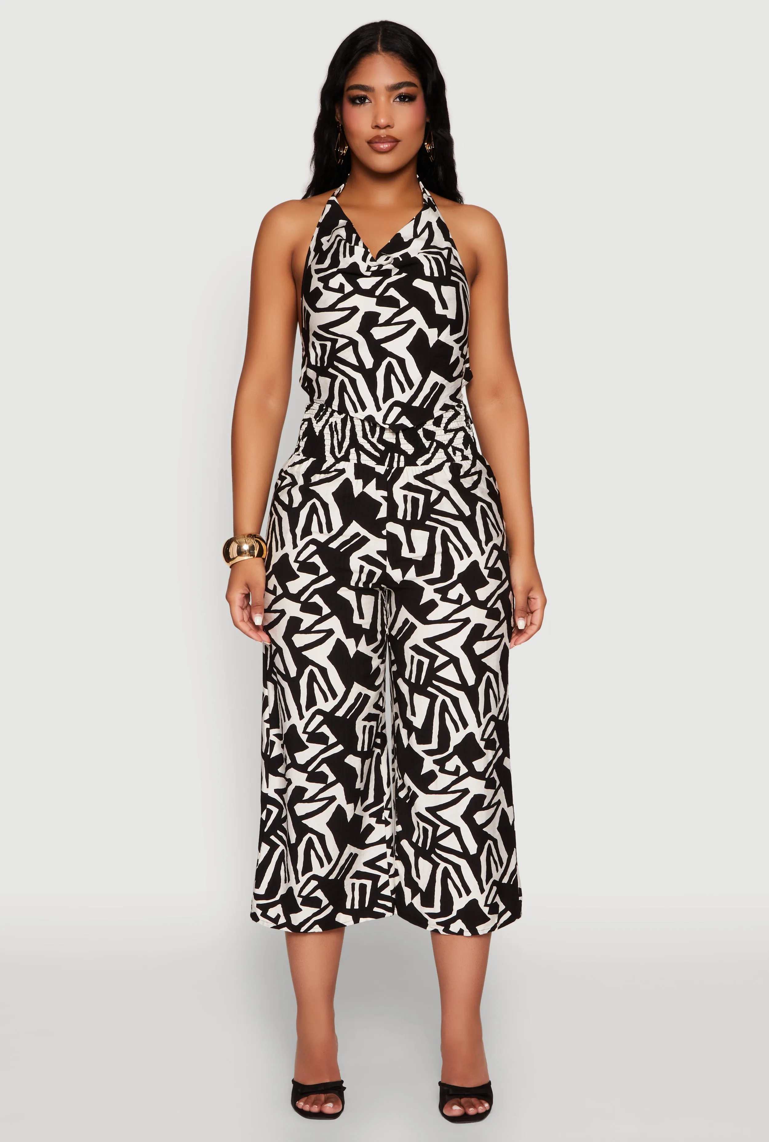 Iris Smock Waist Printed Pattern Culottes sold by Rainbow