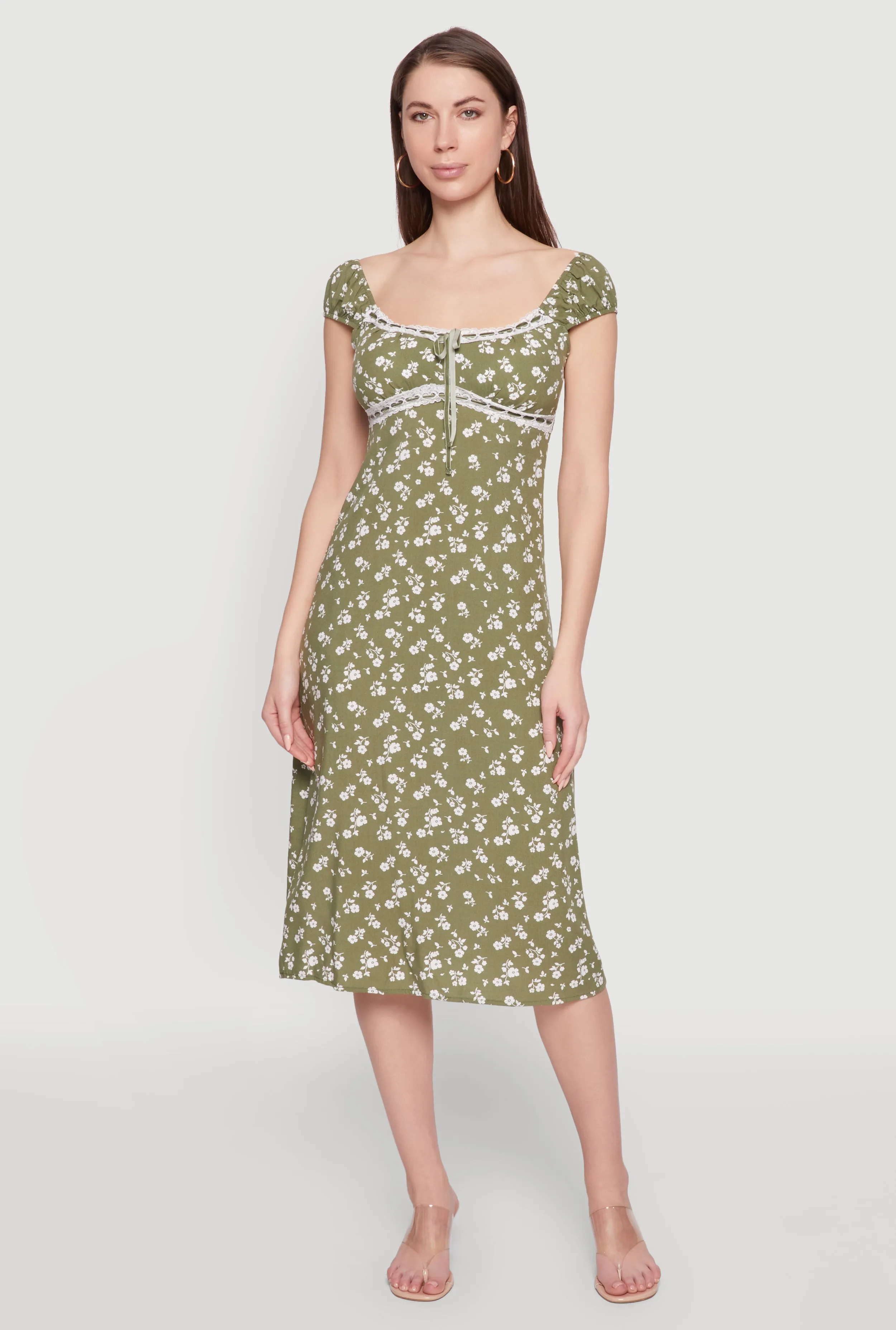 Madden Girl Ditsy Floral Sundress with Lace Details sold by Rainbow