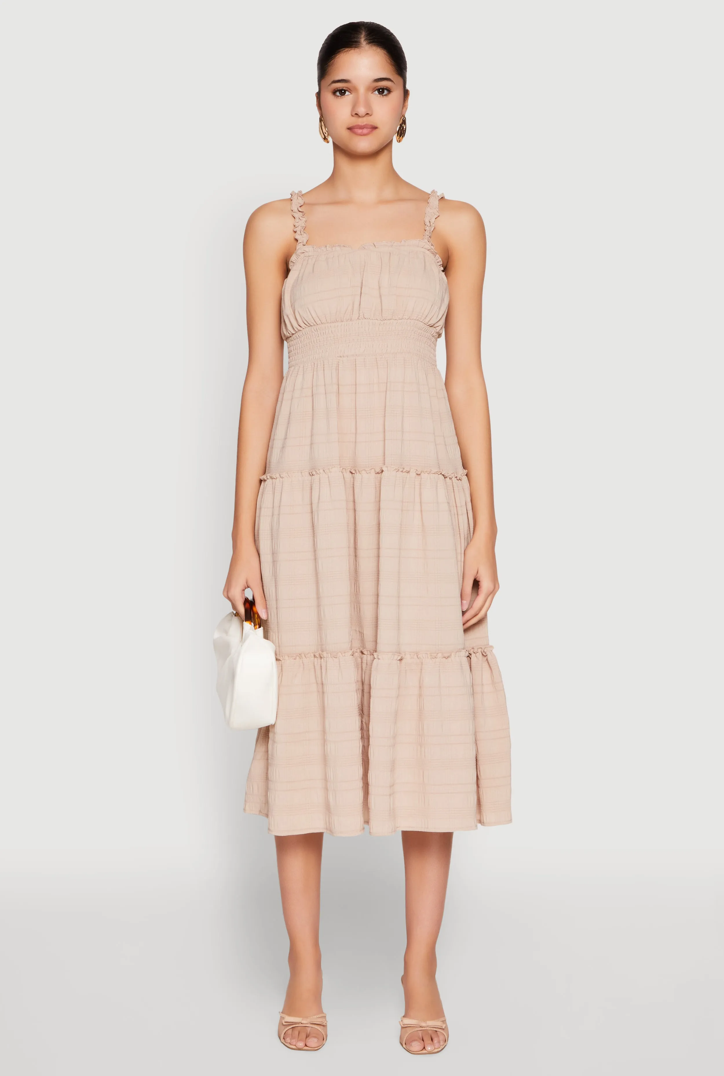 Almost Famous Smocked Empire Waist Tiered Dress sold by Rainbow product image thumbnail 3