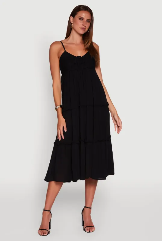 Haute Monde Crochet Detail Tiered Sundress sold by Rainbow