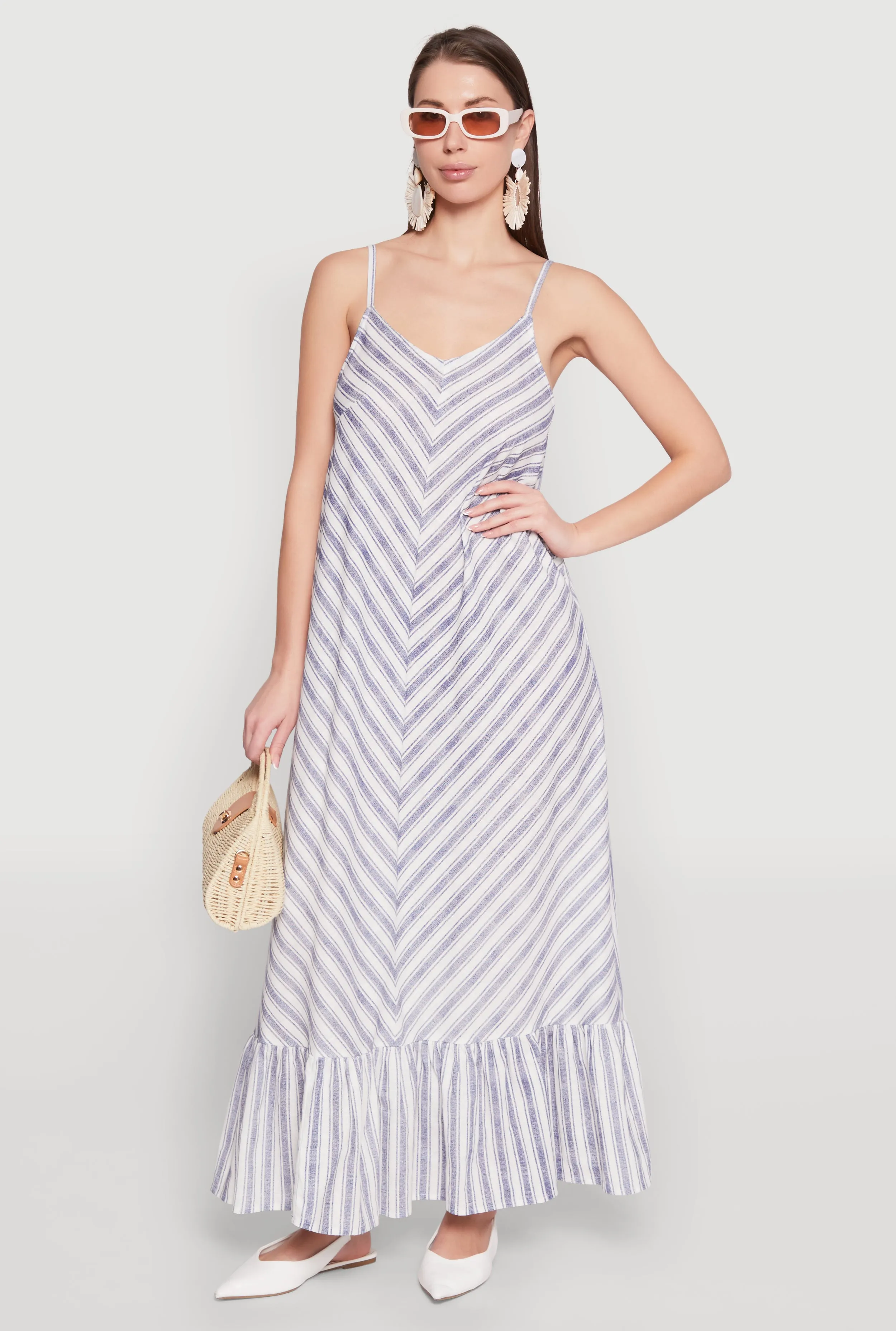 Chevron Print Maxi Dress sold by Rainbow