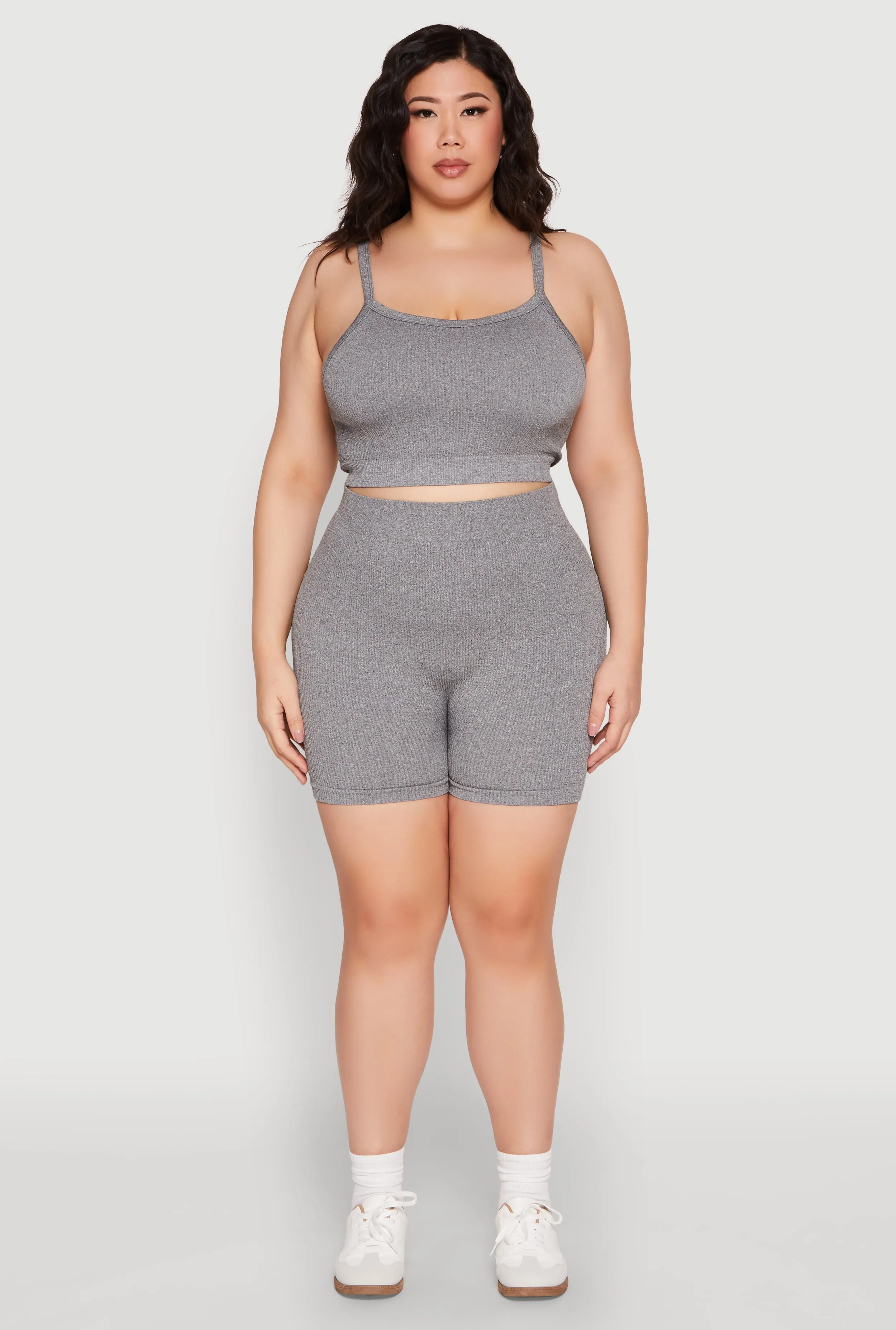 Plus Size Seamless Rib Knit Cami and Biker Shorts sold by Rainbow product image thumbnail 2