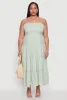 Plus Size Elegant Strapless Tiered Sundress sold by Rainbow