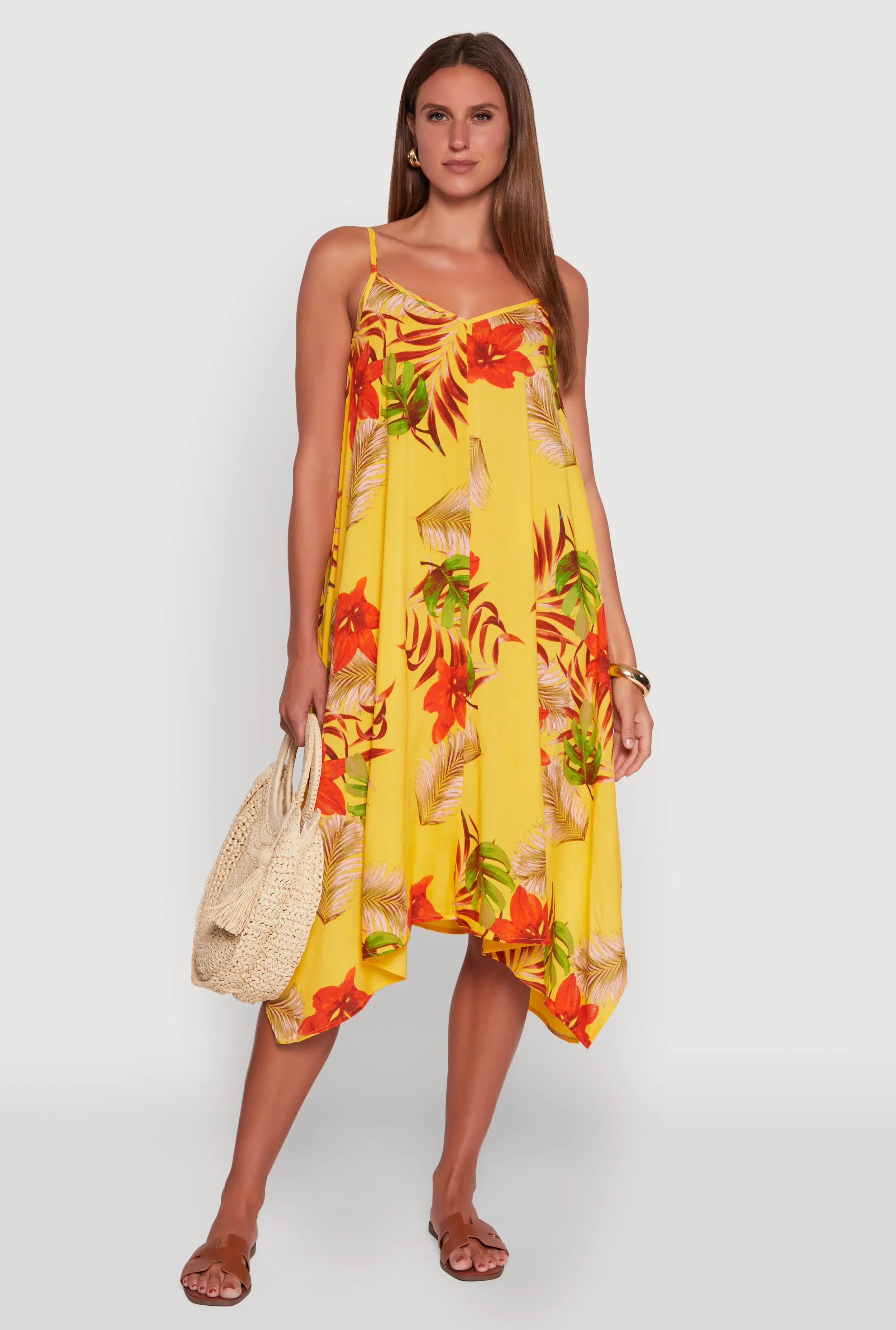 Floral Print Sharkbite Hem Shift Dress sold by Rainbow product image thumbnail 2