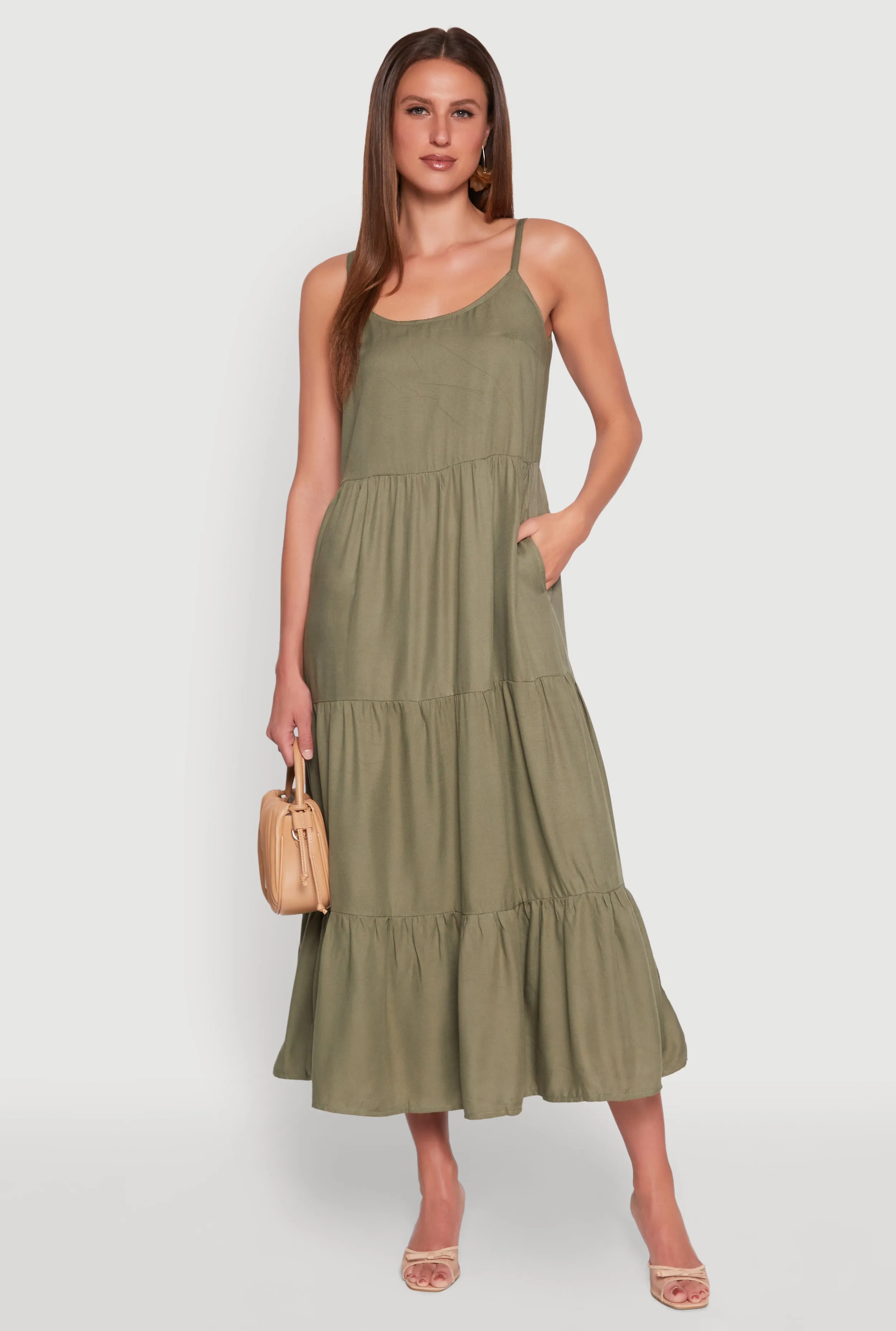 Scoop Neck Tiered Maxi Dress sold by Rainbow product image thumbnail 3
