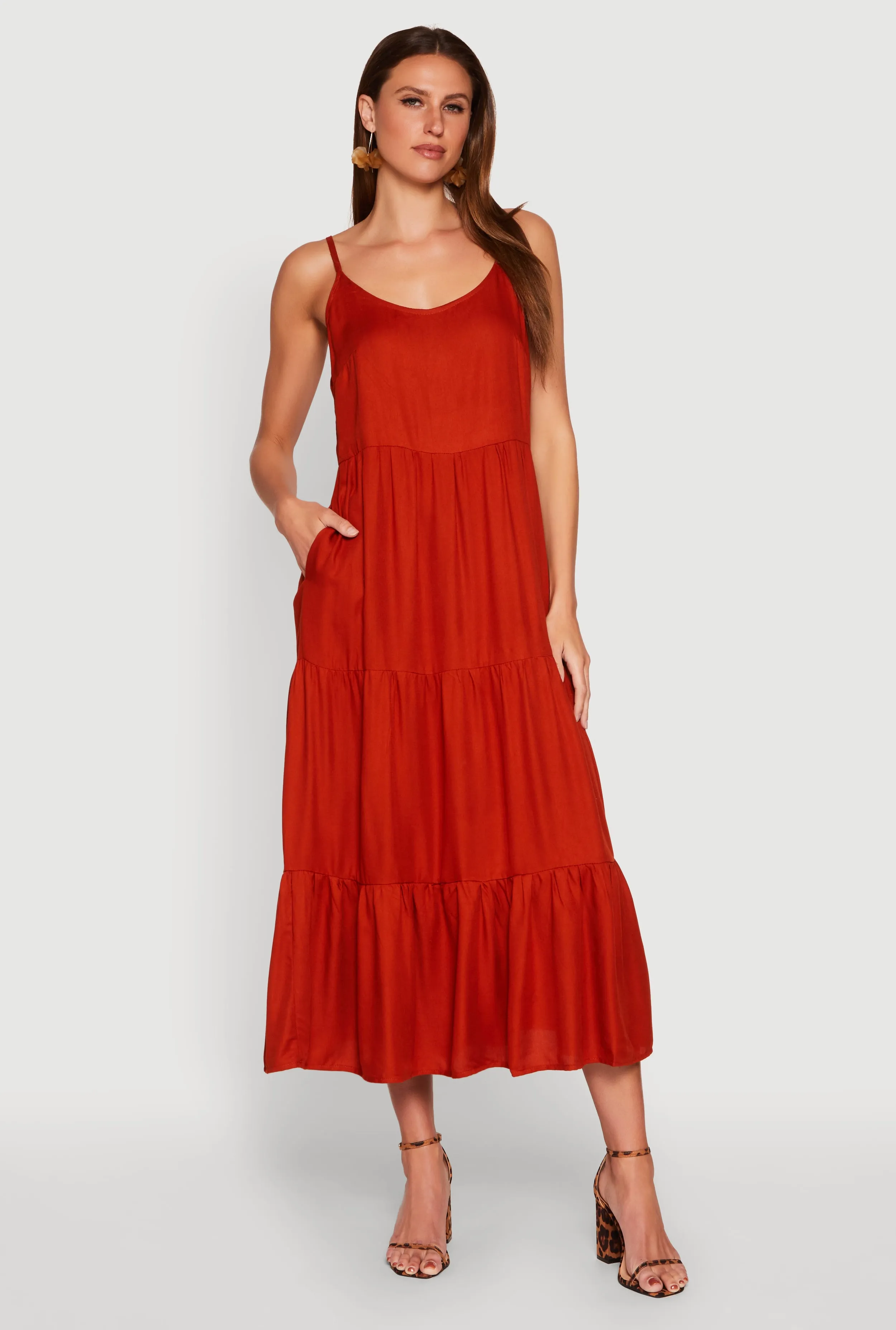 Scoop Neck Tiered Maxi Dress sold by Rainbow product image thumbnail 4